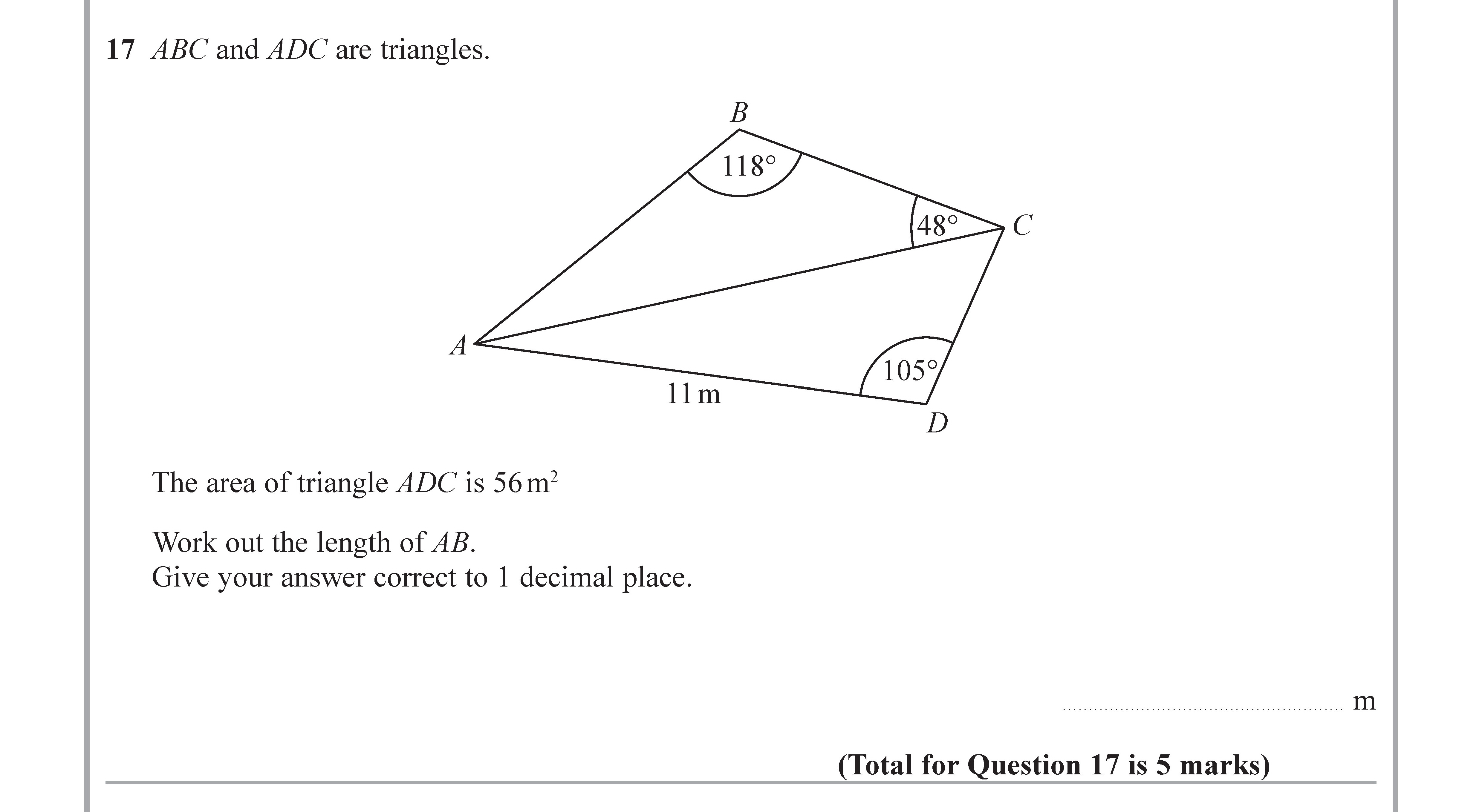ABC-and-ADC-are-triangles-Edexcel-GCSE Maths-Question 17-2017-Paper 3.png