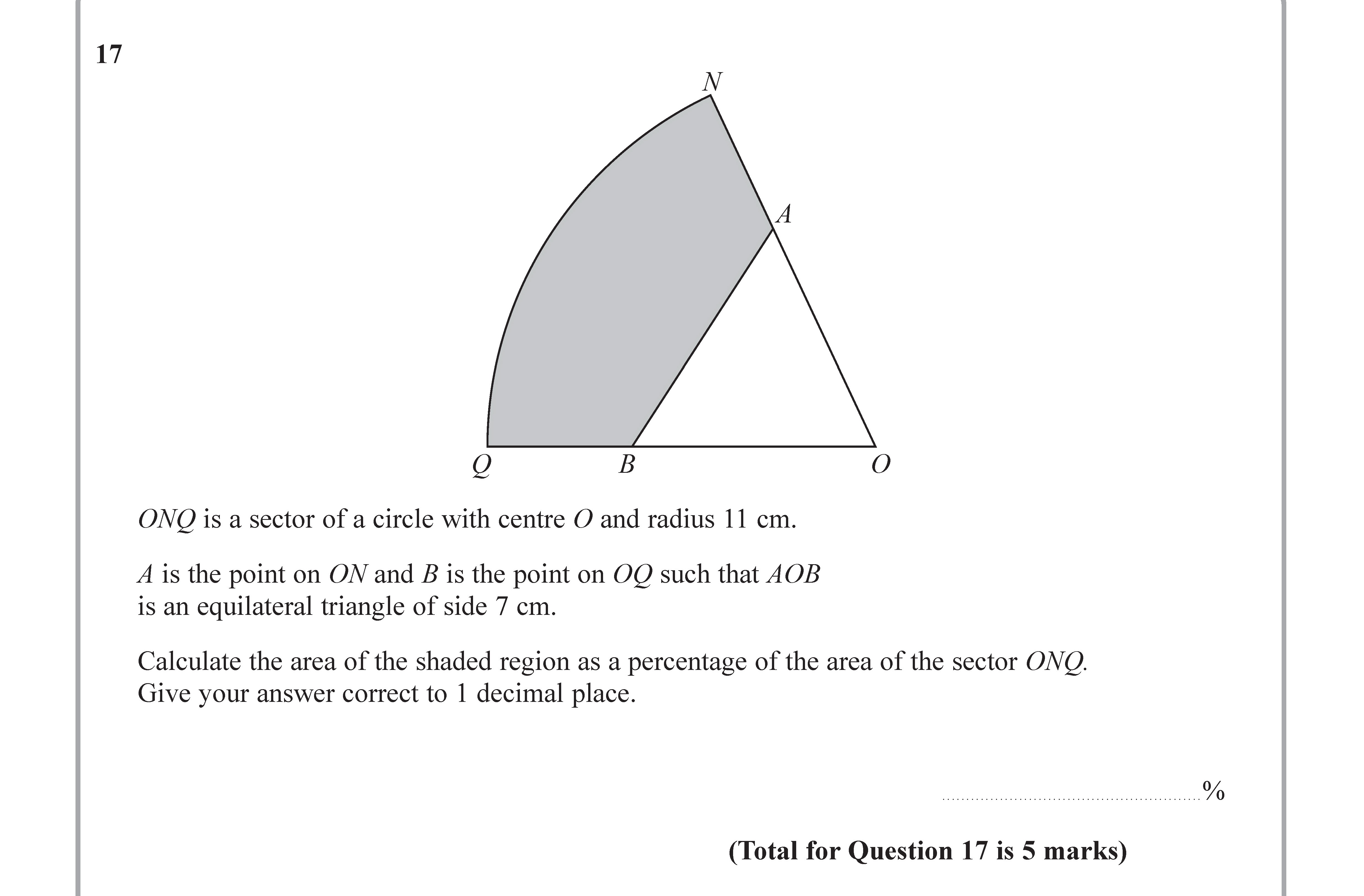 ONQ-is-a-sector-of-a-circle-with-centre-O-and-radius-11-cm-Edexcel-GCSE Maths-Question 17-2017-Paper 2.png