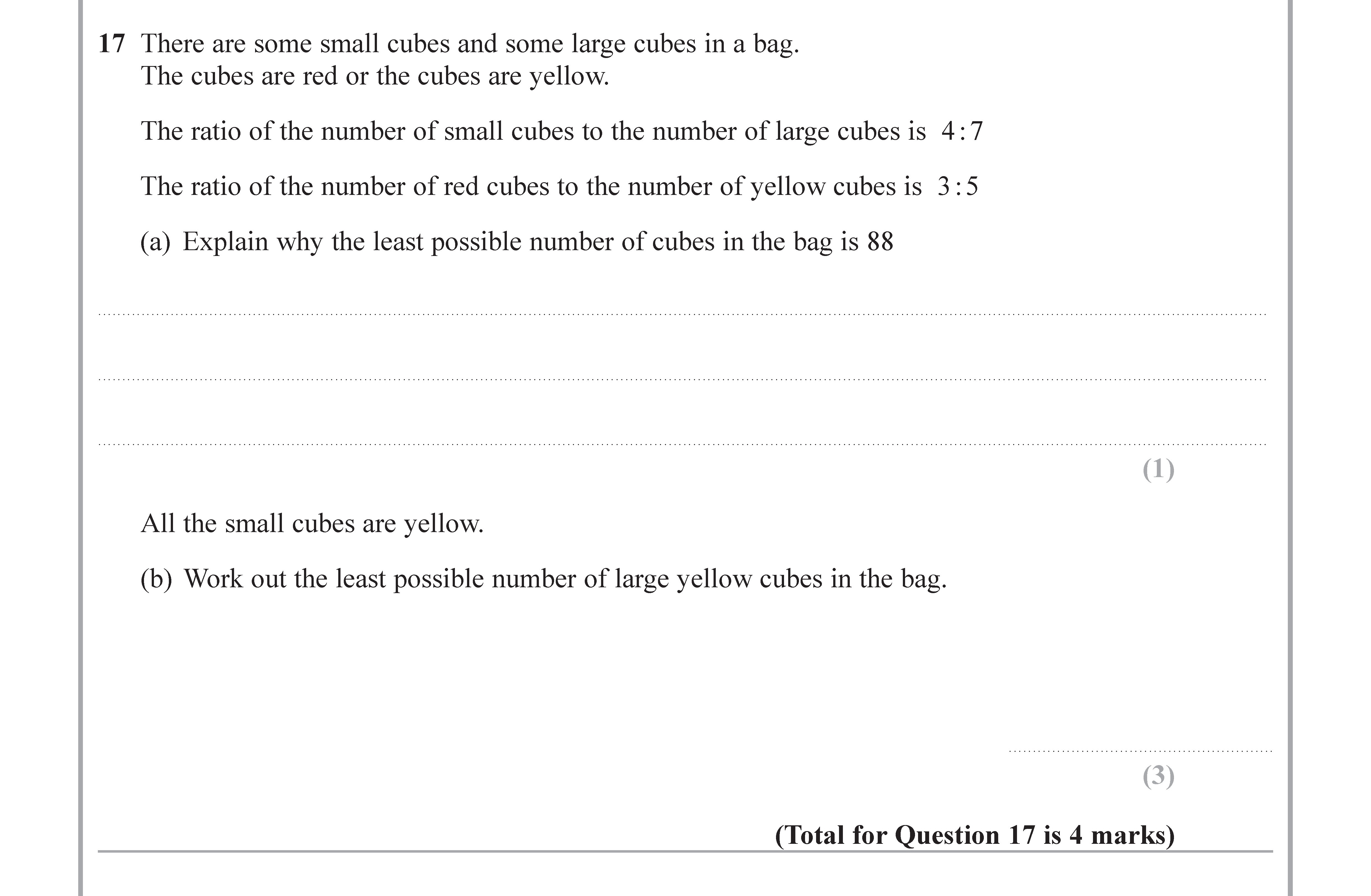There-are-some-small-cubes-and-some-large-cubes-in-a-bag-Edexcel-GCSE Maths-Question 18-2019-Paper 2.png