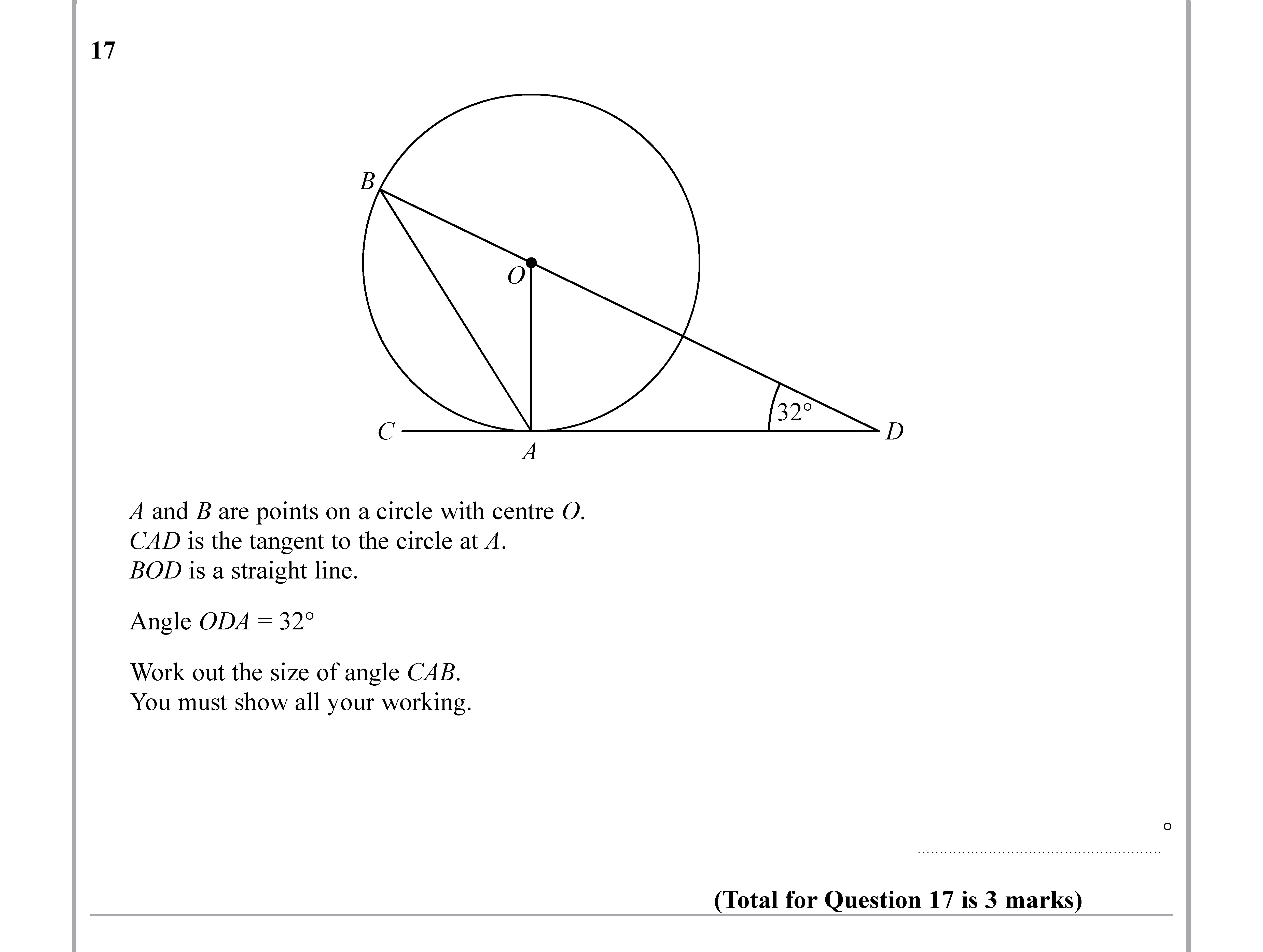 A-and-B-are-points-on-a-circle-with-centre-O-Edexcel-GCSE Maths-Question 18-2019-Paper 2.png