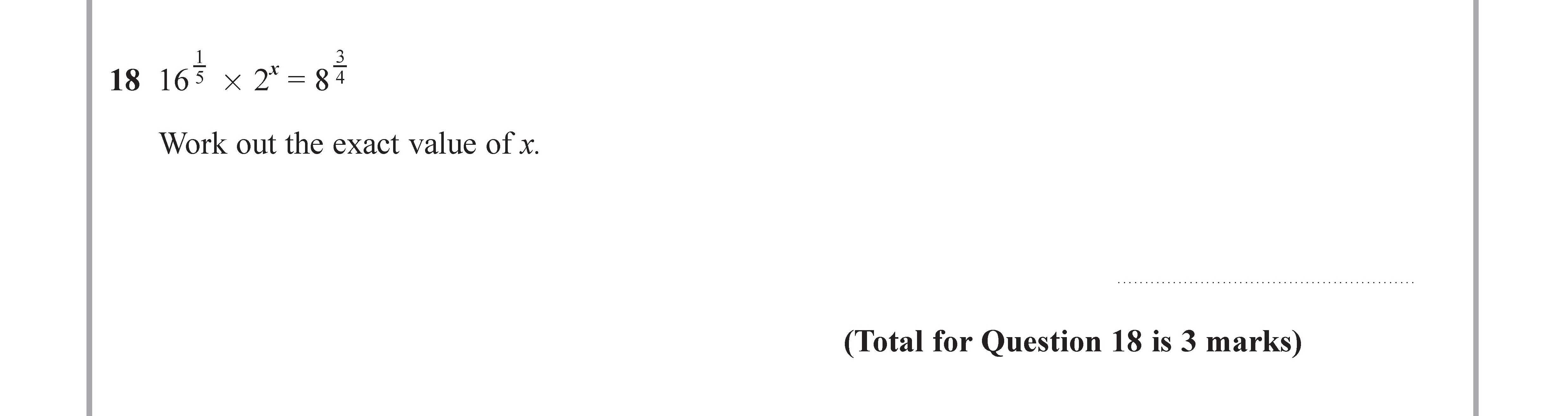 Solve-the-equation:--$$16^{\frac{1}{3}}-\cdot-x^2-=-8^{\frac{2}{3}}$$--Work-out-the-exact-value-of-x.-Edexcel-GCSE Maths-Question 18-2017-Paper 2.png