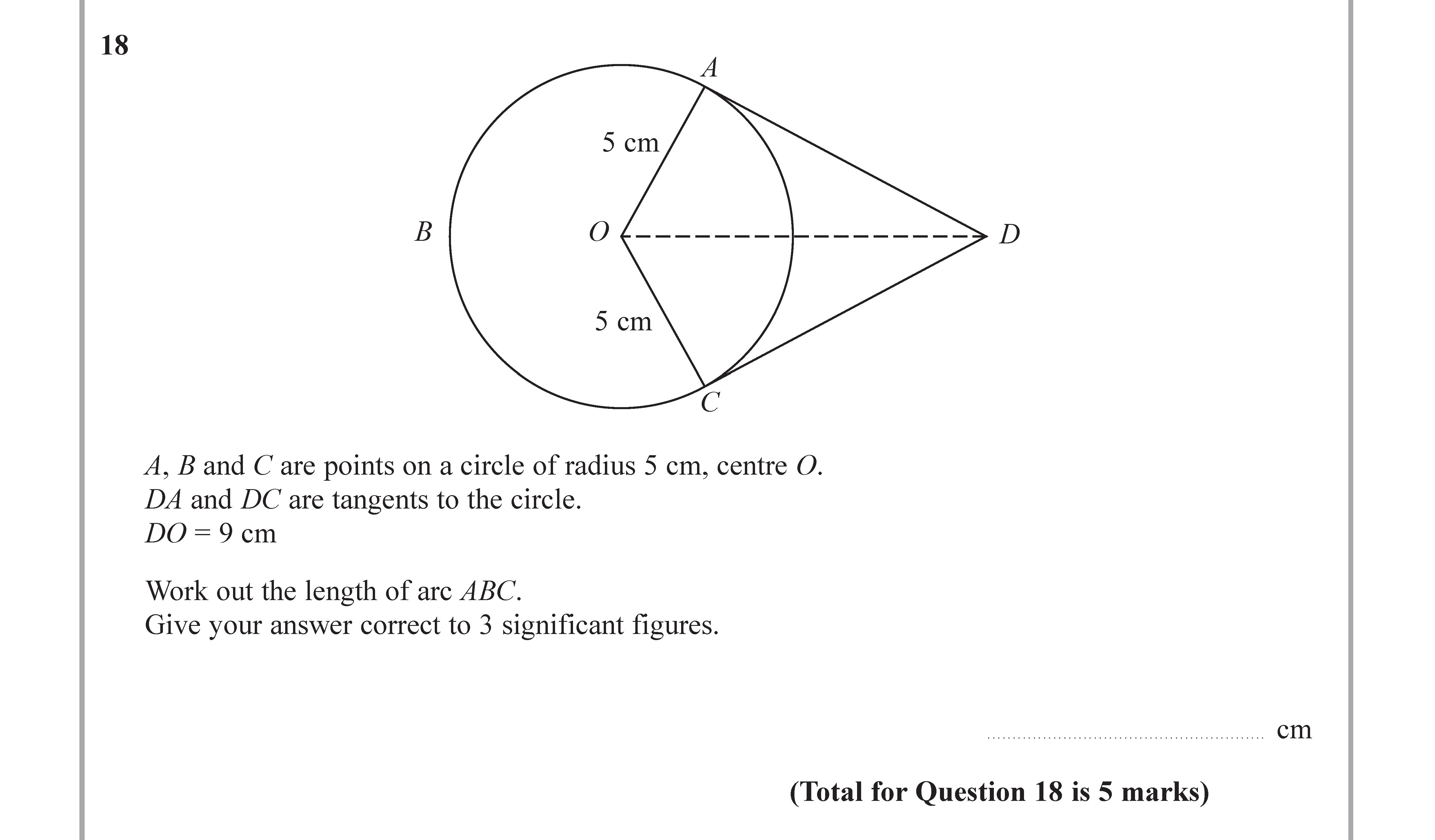 A,-B-and-C-are-points-on-a-circle-of-radius-5-cm,-centre-O-Edexcel-GCSE Maths-Question 18-2017-Paper 3.png