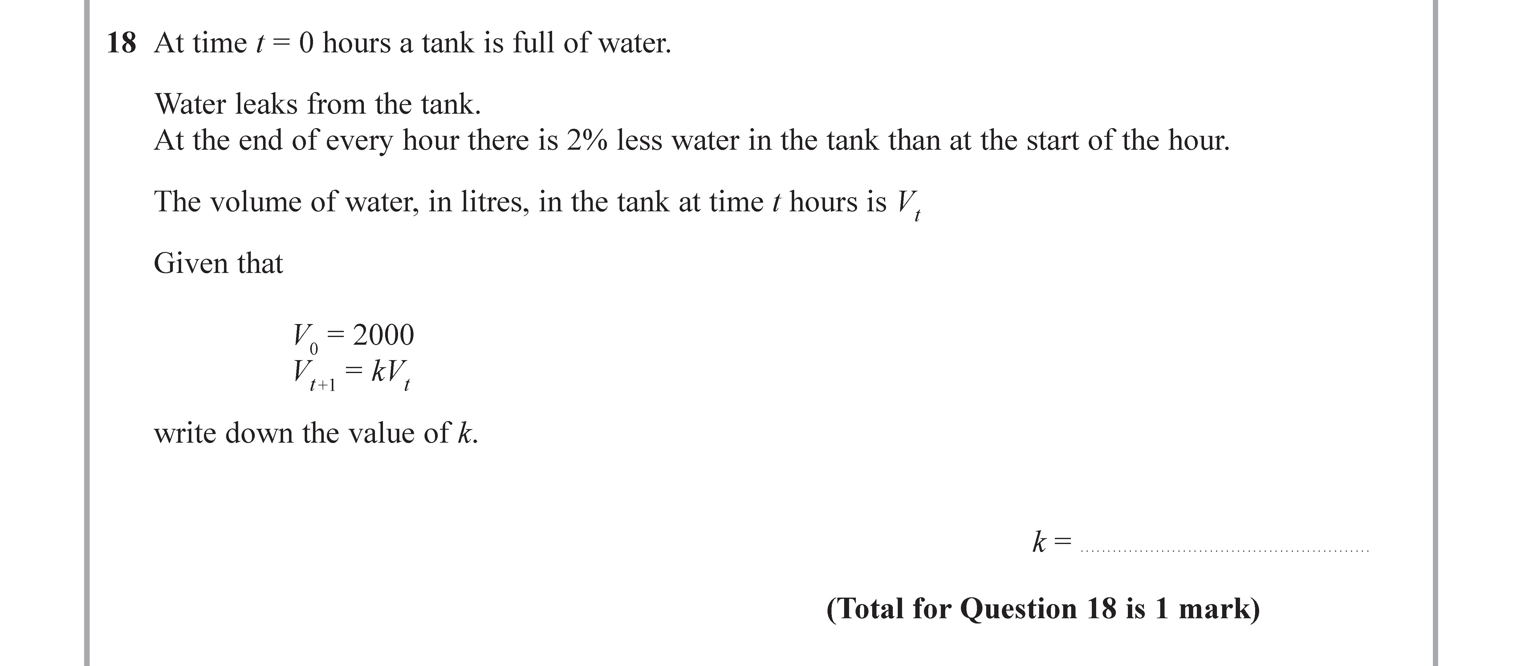 At-time-$t-=-0$-hours-a-tank-is-full-of-water-Edexcel-GCSE Maths-Question 18-2017-Paper 2.png