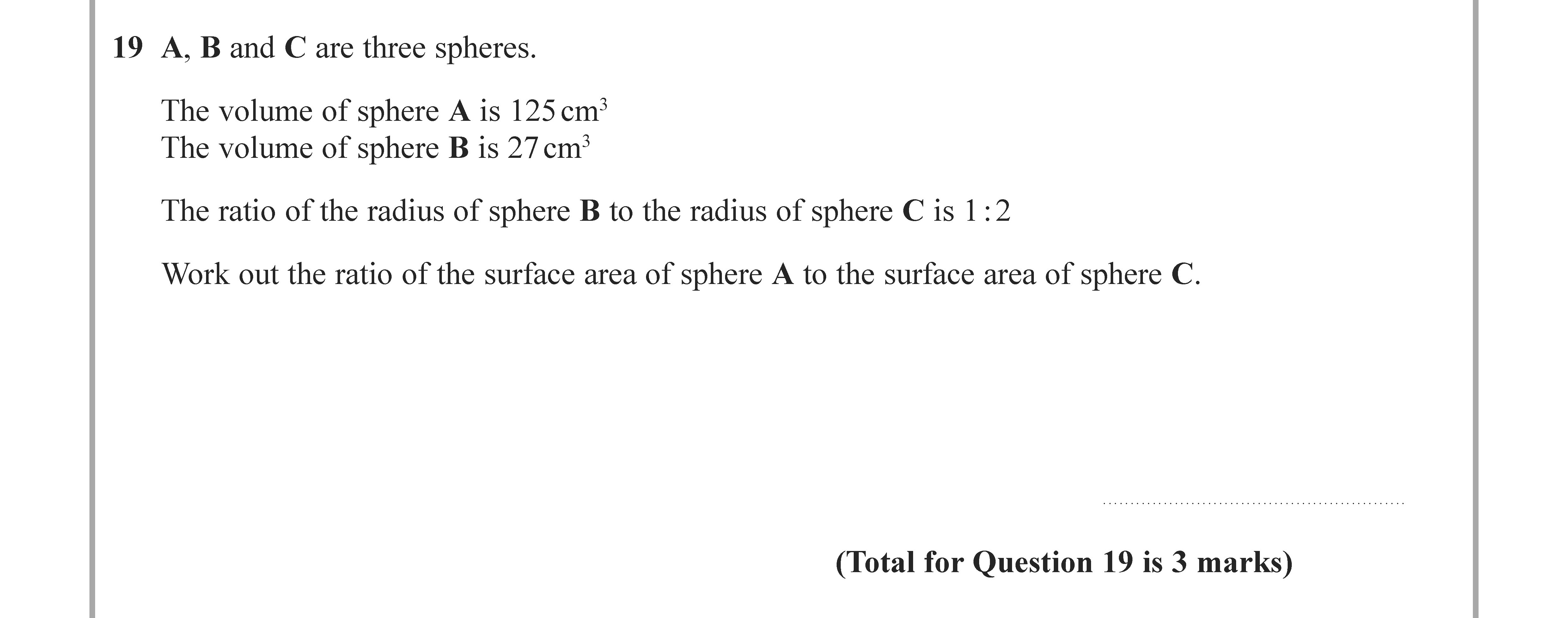 A,-B-and-C-are-three-spheres-Edexcel-GCSE Maths-Question 20-2021-Paper 2.png
