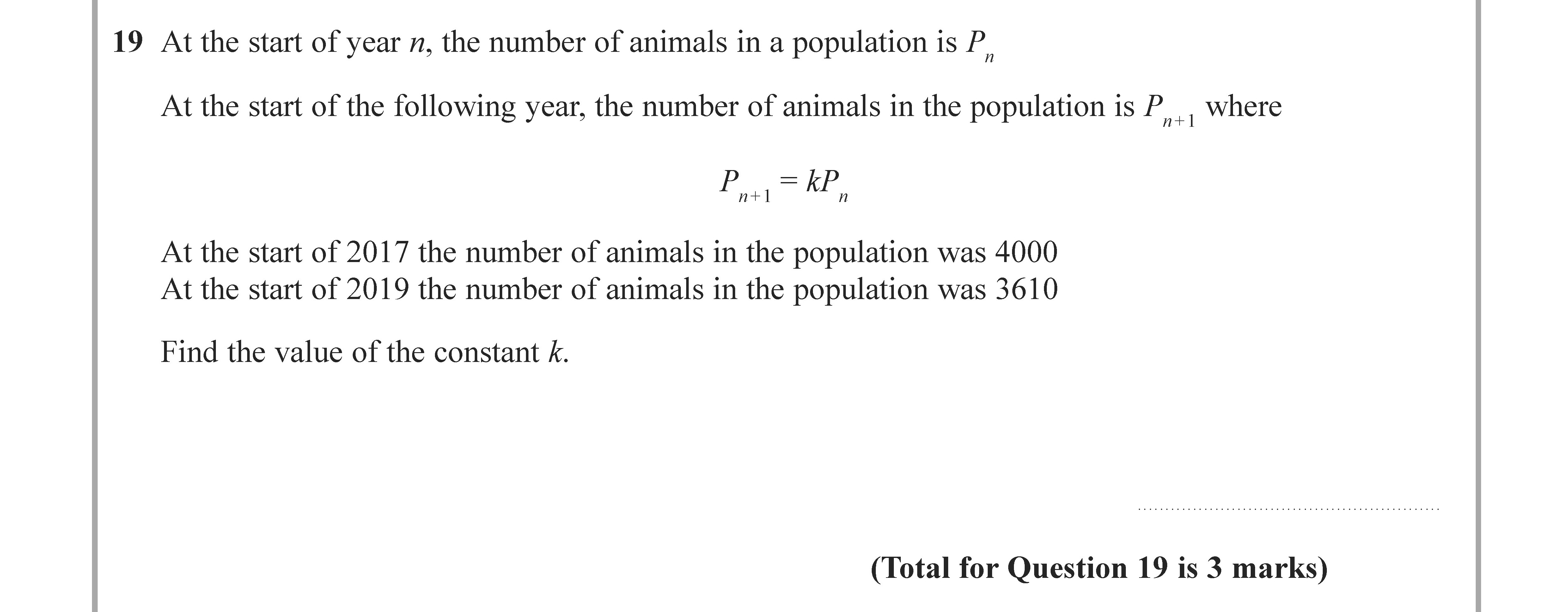 At-the-start-of-year-n,-the-number-of-animals-in-a-population-is-$P_n$-Edexcel-GCSE Maths-Question 20-2021-Paper 3.png