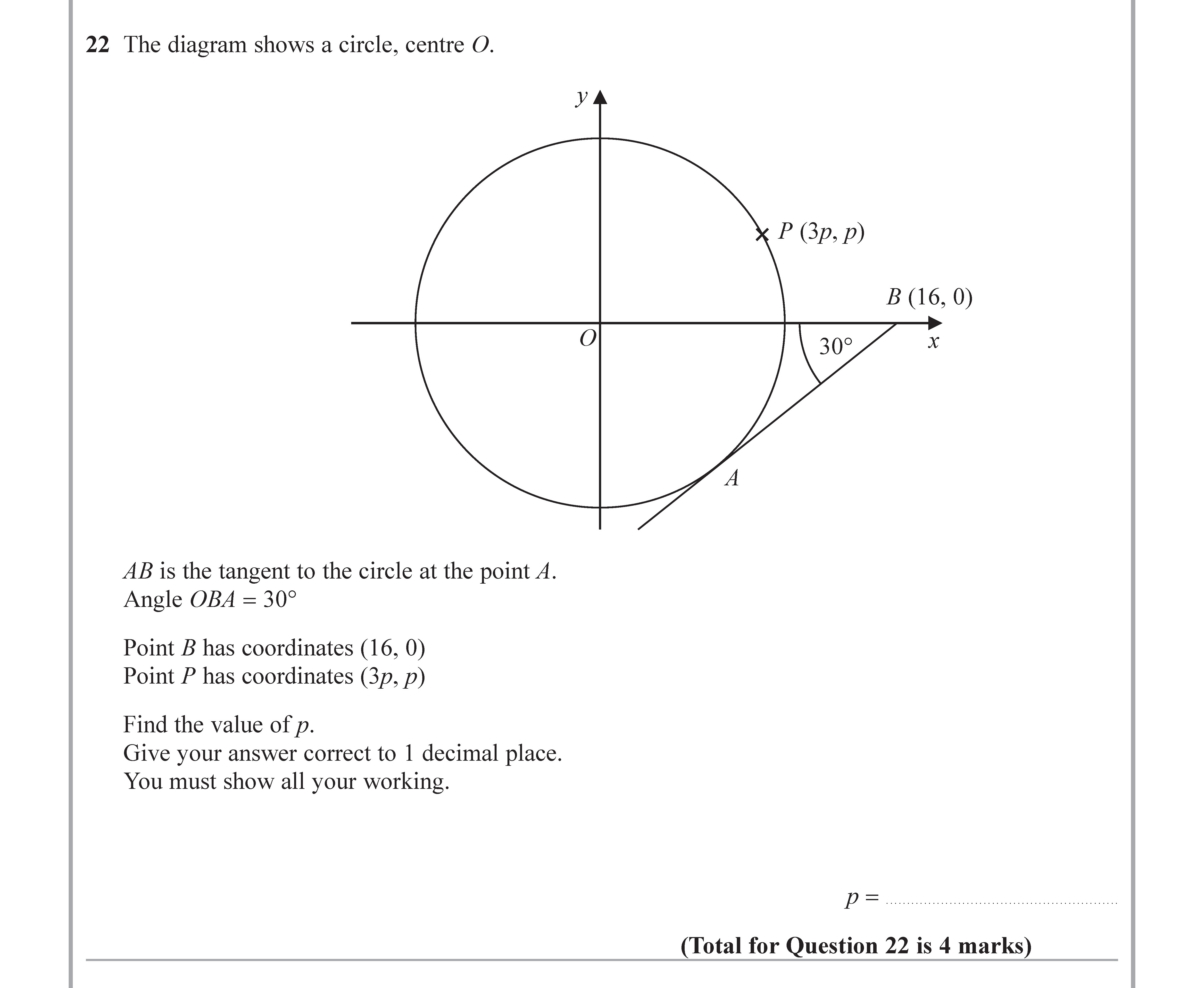The-diagram-shows-a-circle,-centre-O-Edexcel-GCSE Maths-Question 22-2019-Paper 3.png