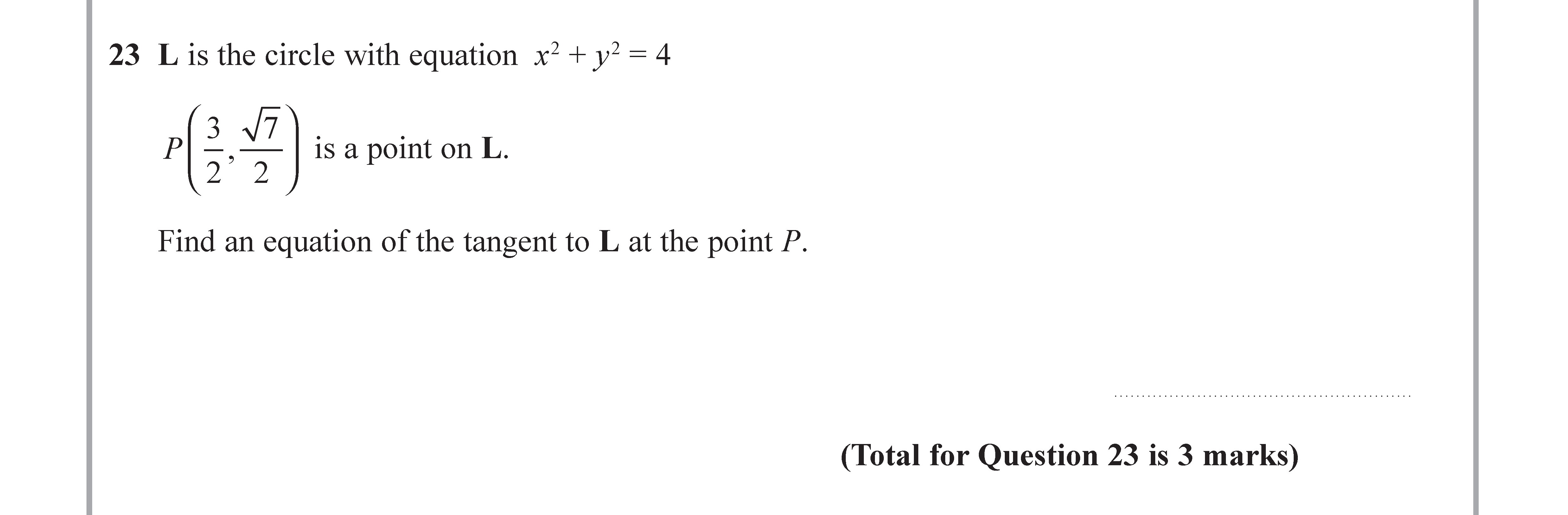 L-is-the-circle-with-equation-$x^2+y^2=4$-Edexcel-GCSE Maths-Question 23-2017-Paper 2.png