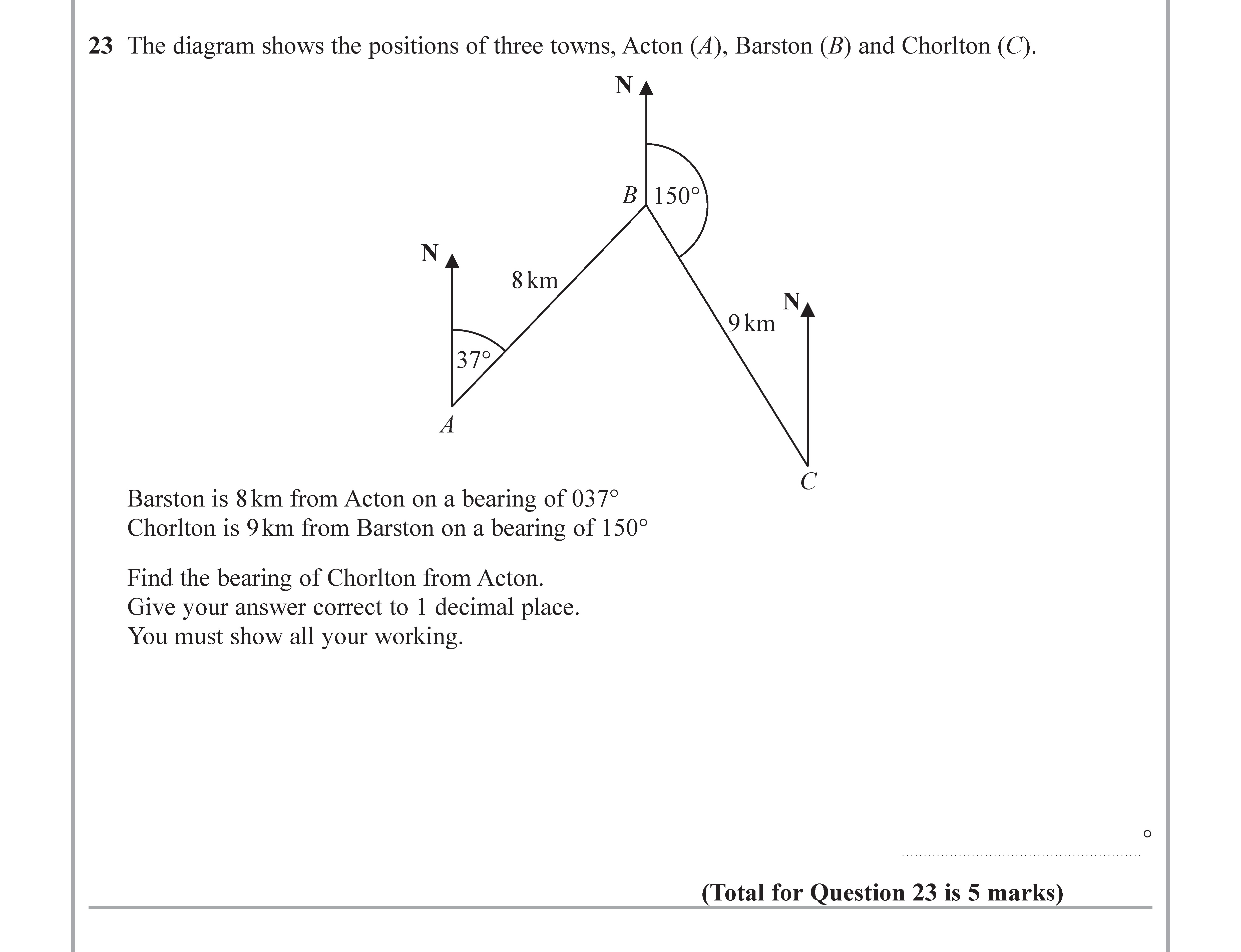 The-diagram-shows-the-positions-of-three-towns,-Acton-(A),-Barston-(B)-and-Chorlton-(C)-Edexcel-GCSE Maths-Question 4-2019-Paper 3.png