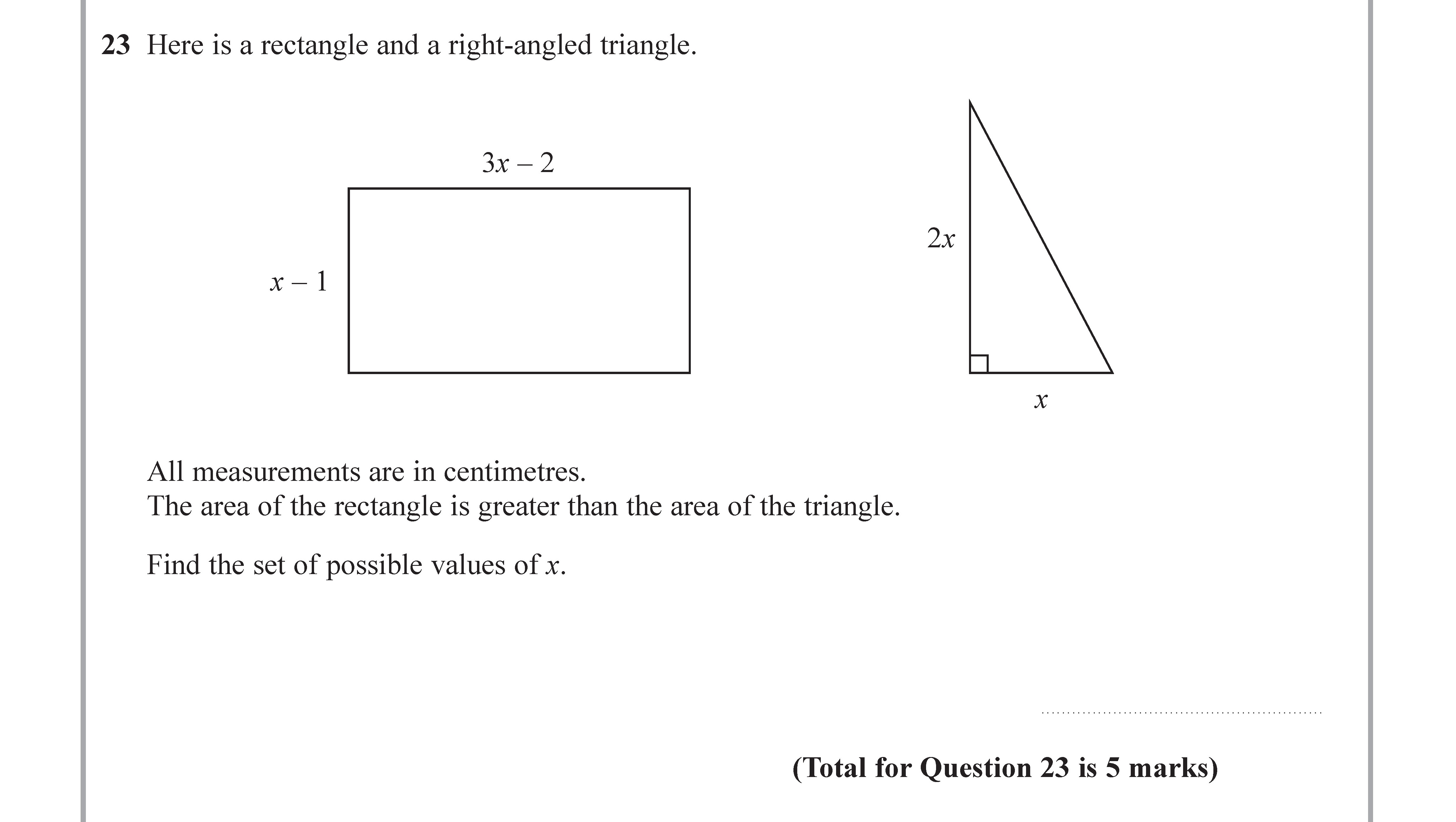 Here-is-a-rectangle-and-a-right-angled-triangle-Edexcel-GCSE Maths-Question 23-2017-Paper 1.png