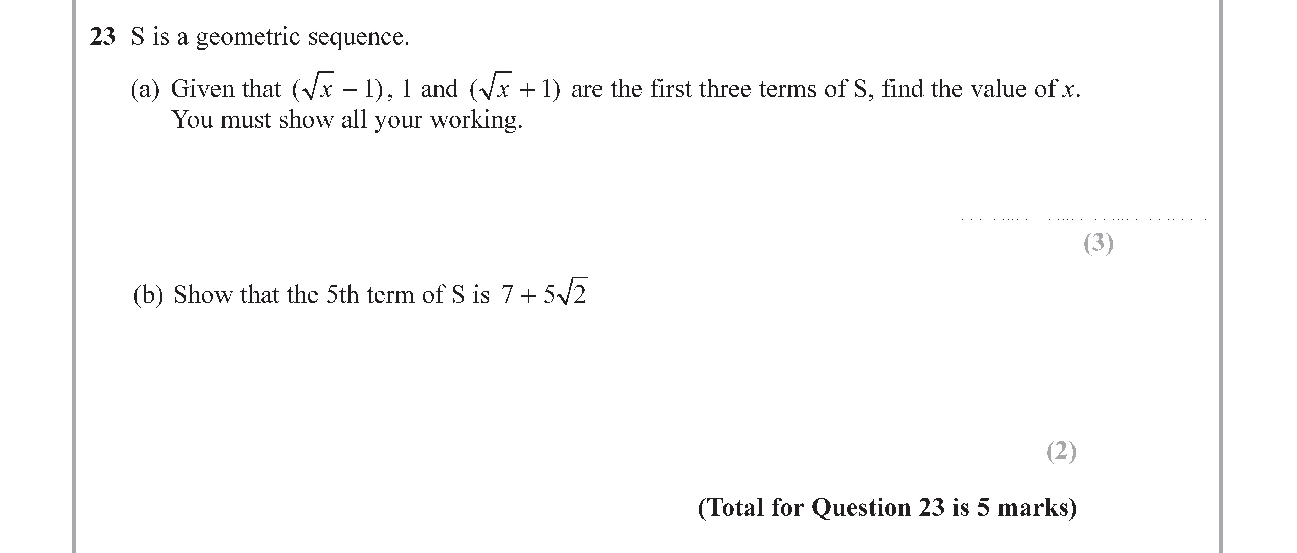 23.-S-is-a-geometric-sequence-Edexcel-GCSE Maths-Question 23-2017-Paper 2.png