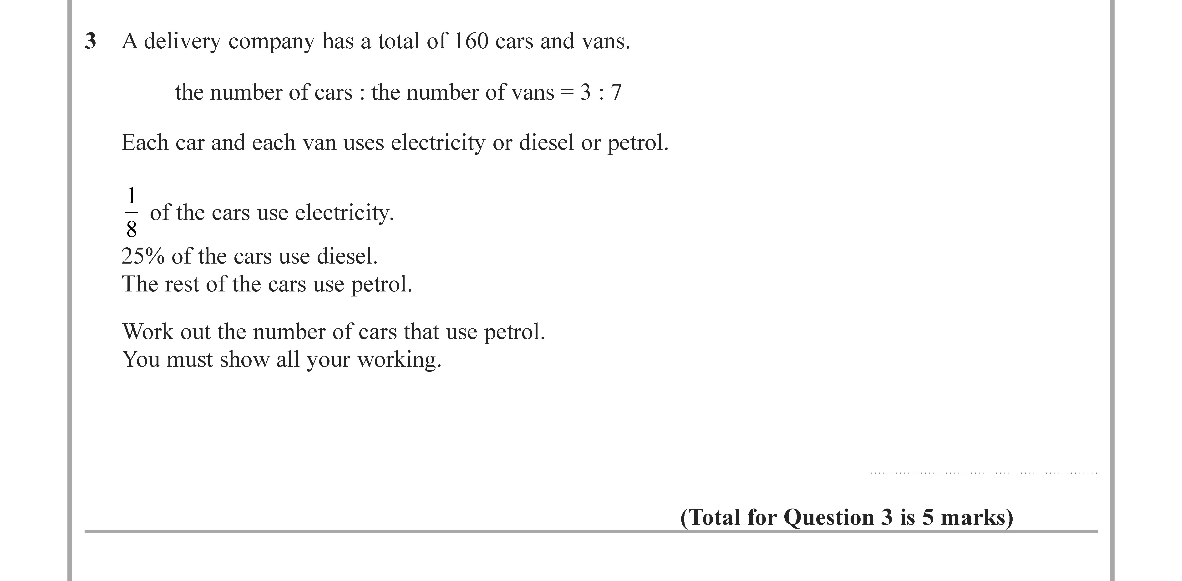 A-delivery-company-has-a-total-of-160-cars-and-vans-Edexcel-GCSE Maths-Question 6-2022-Paper 1.png