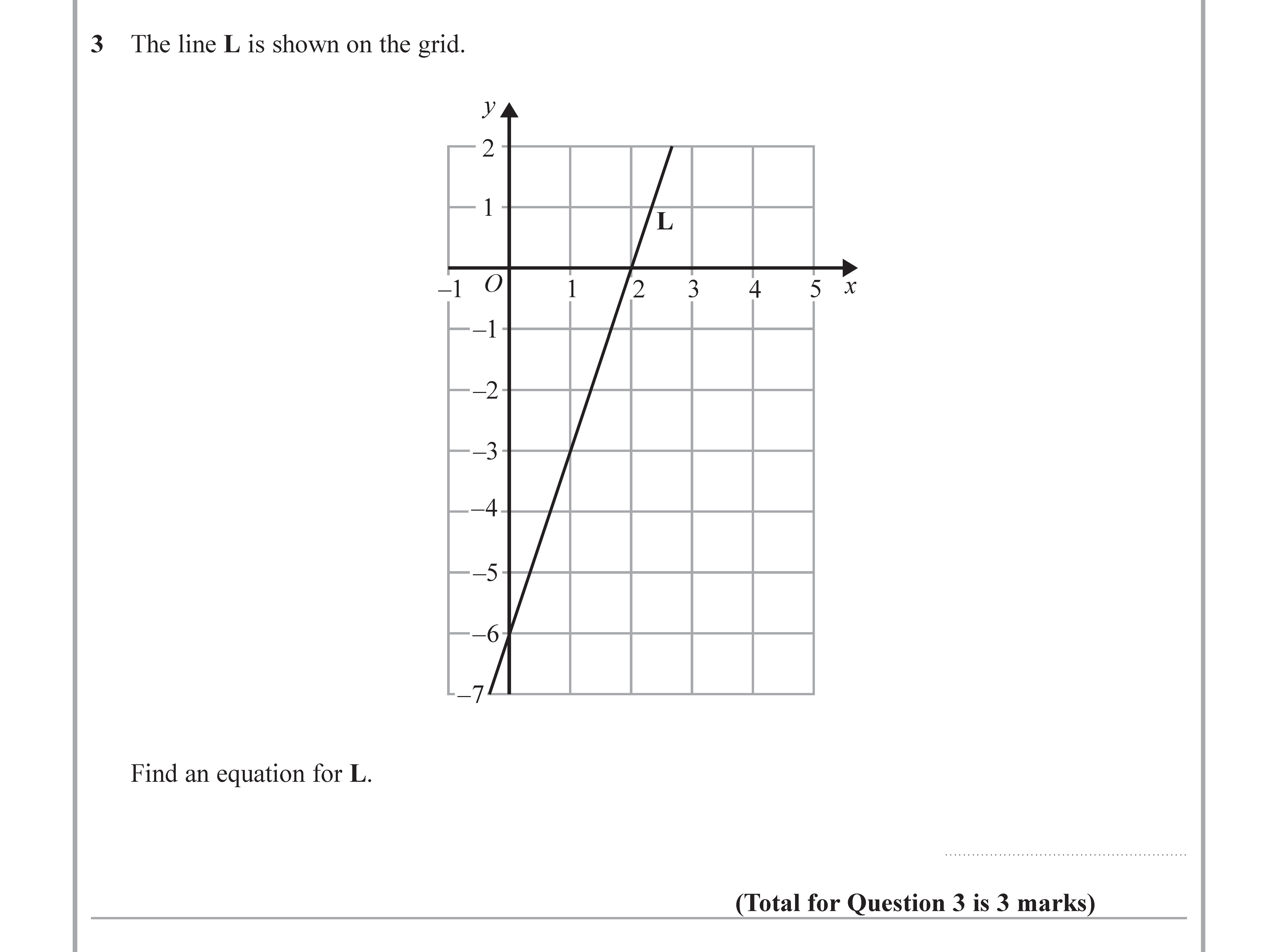 The-line-L-is-shown-on-the-grid-Edexcel-GCSE Maths-Question 4-2018-Paper 2.png