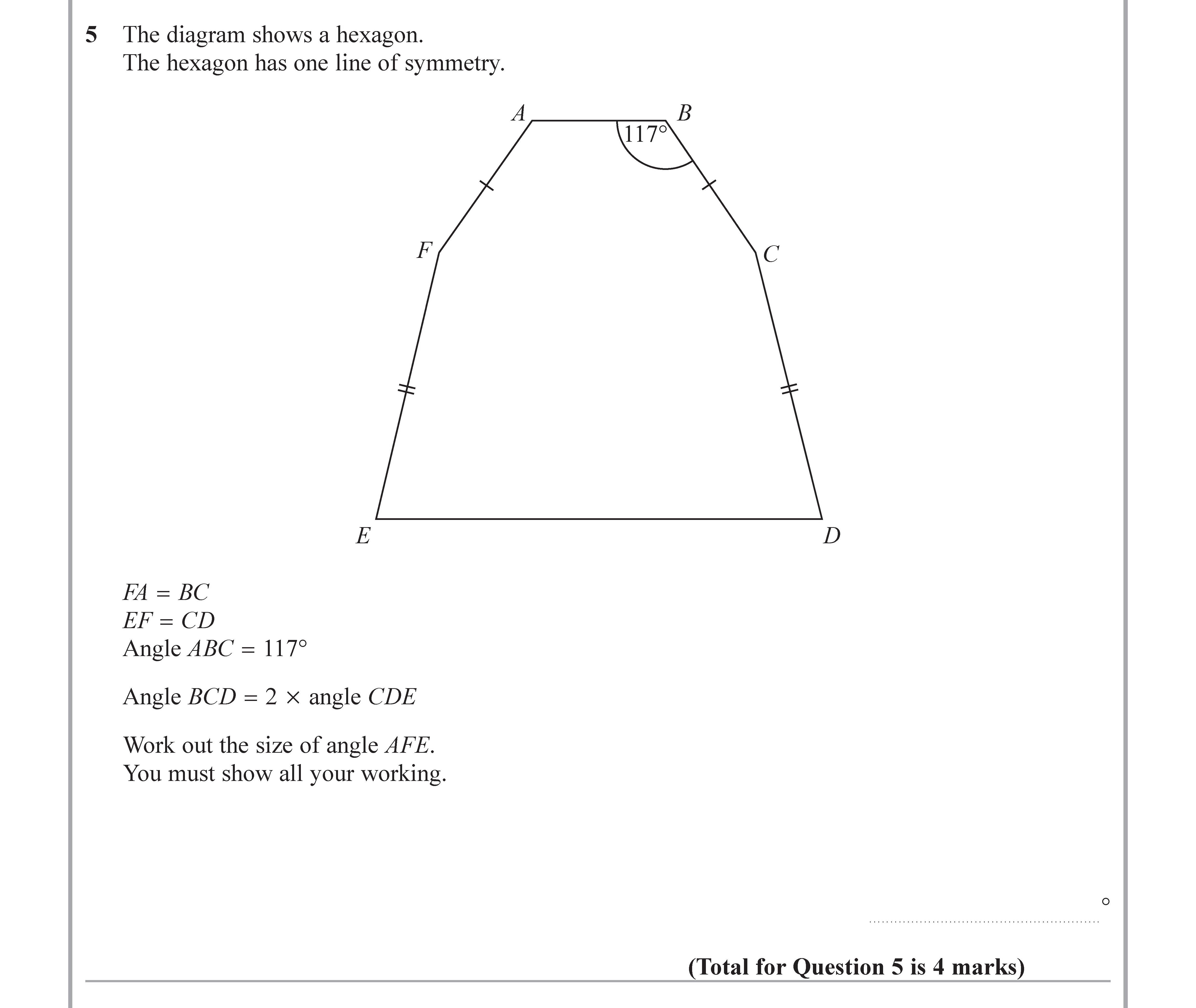The-diagram-shows-a-hexagon-Edexcel-GCSE Maths-Question 6-2019-Paper 3.png