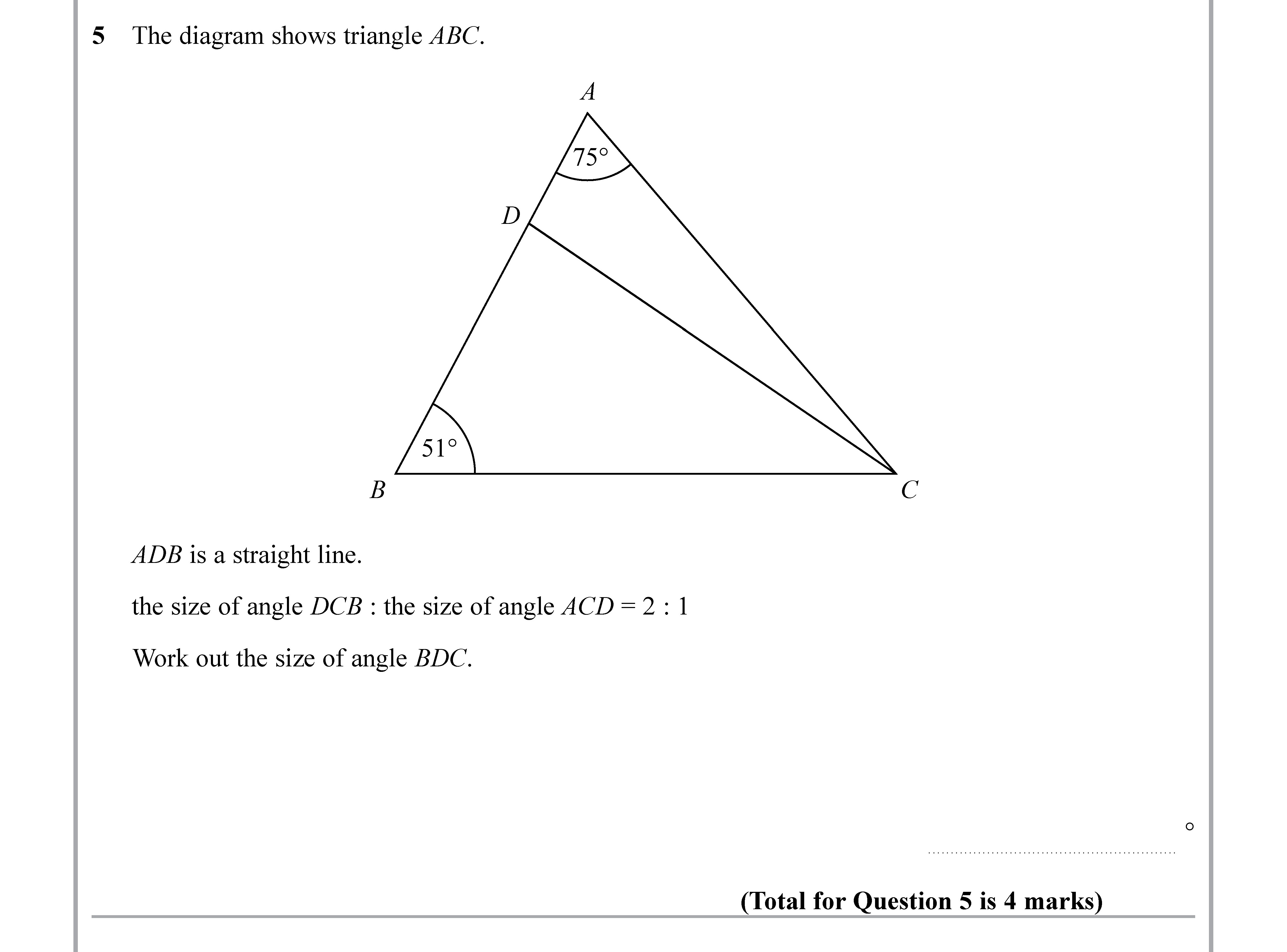 The-diagram-shows-triangle-ABC-Edexcel-GCSE Maths-Question 7-2019-Paper 1.png
