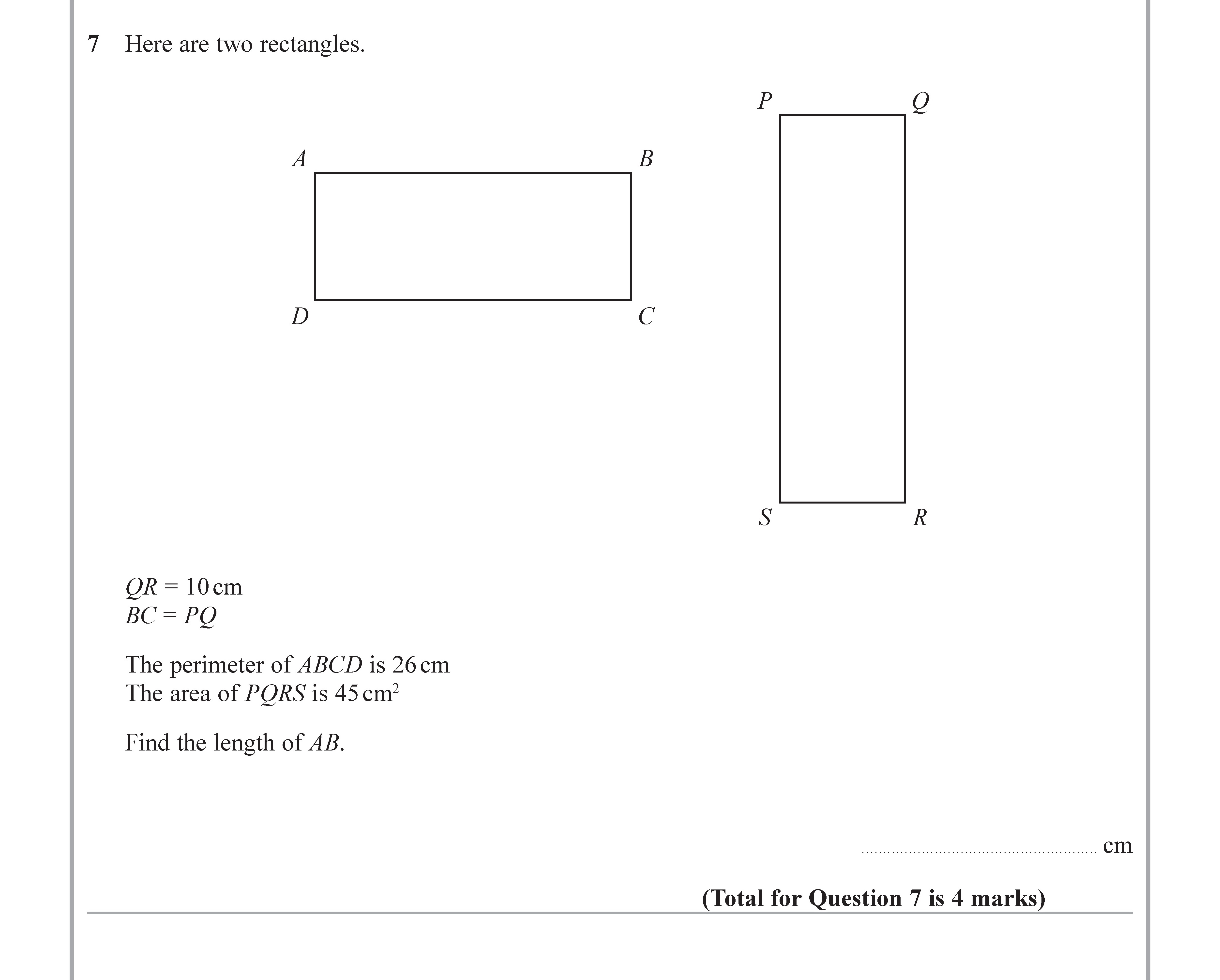 Here-are-two-rectangles-Edexcel-GCSE Maths-Question 8-2019-Paper 1.png