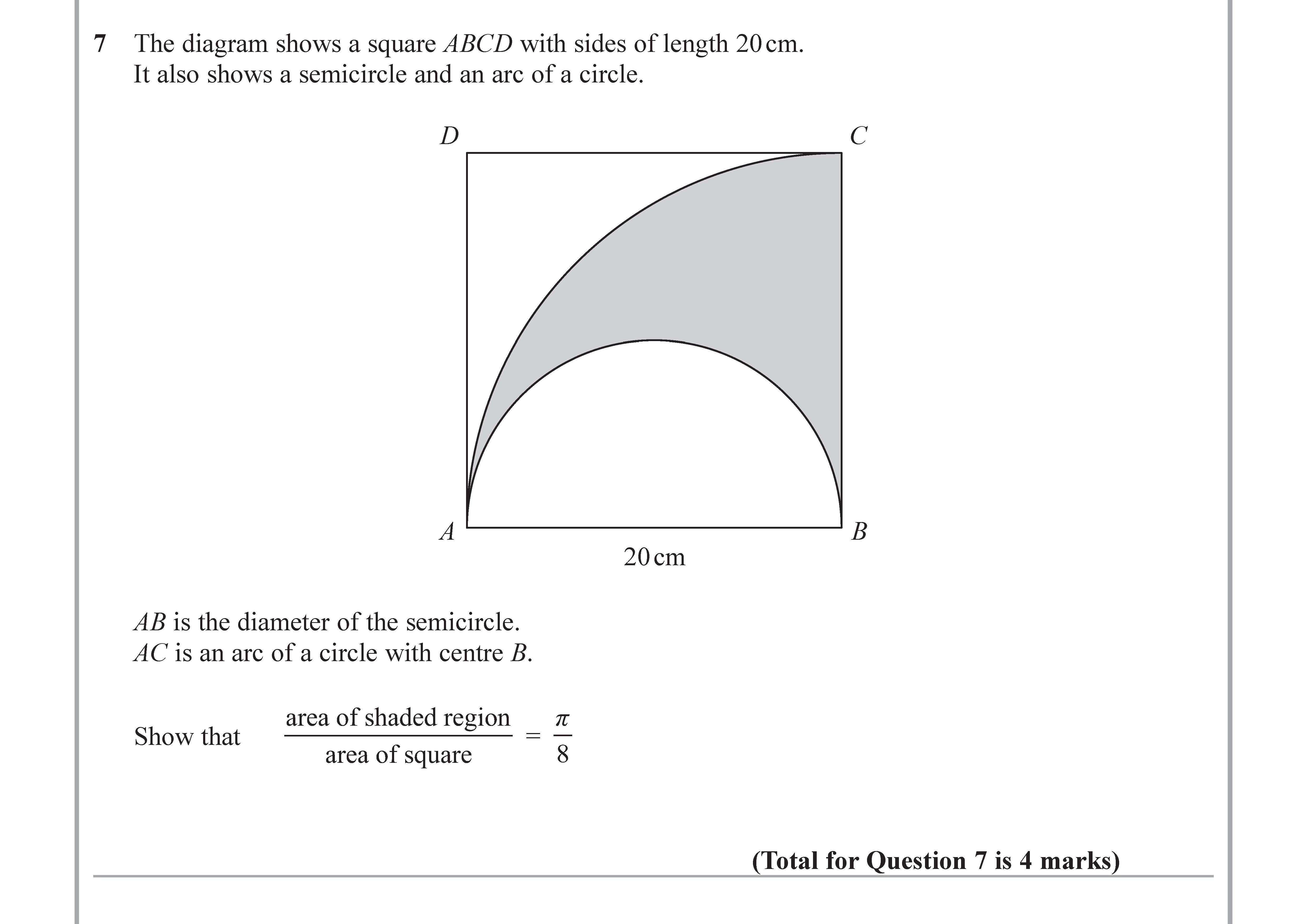 The-diagram-shows-a-square-ABCD-with-sides-of-length-20cm-Edexcel-GCSE Maths-Question 7-2018-Paper 1.png