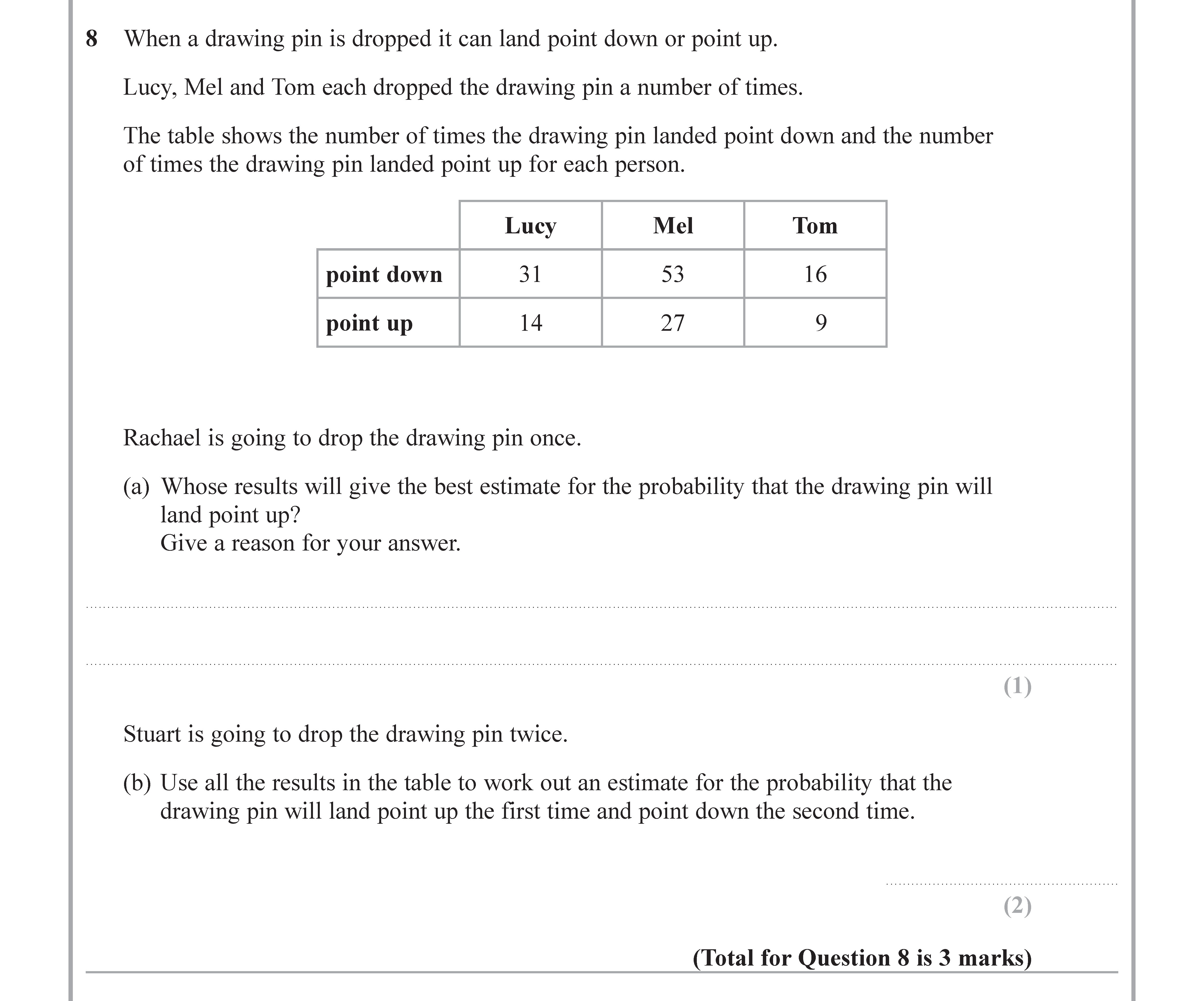 When-a-drawing-pin-is-dropped-it-can-land-point-down-or-point-up-Edexcel-GCSE Maths-Question 8-2017-Paper 3.png