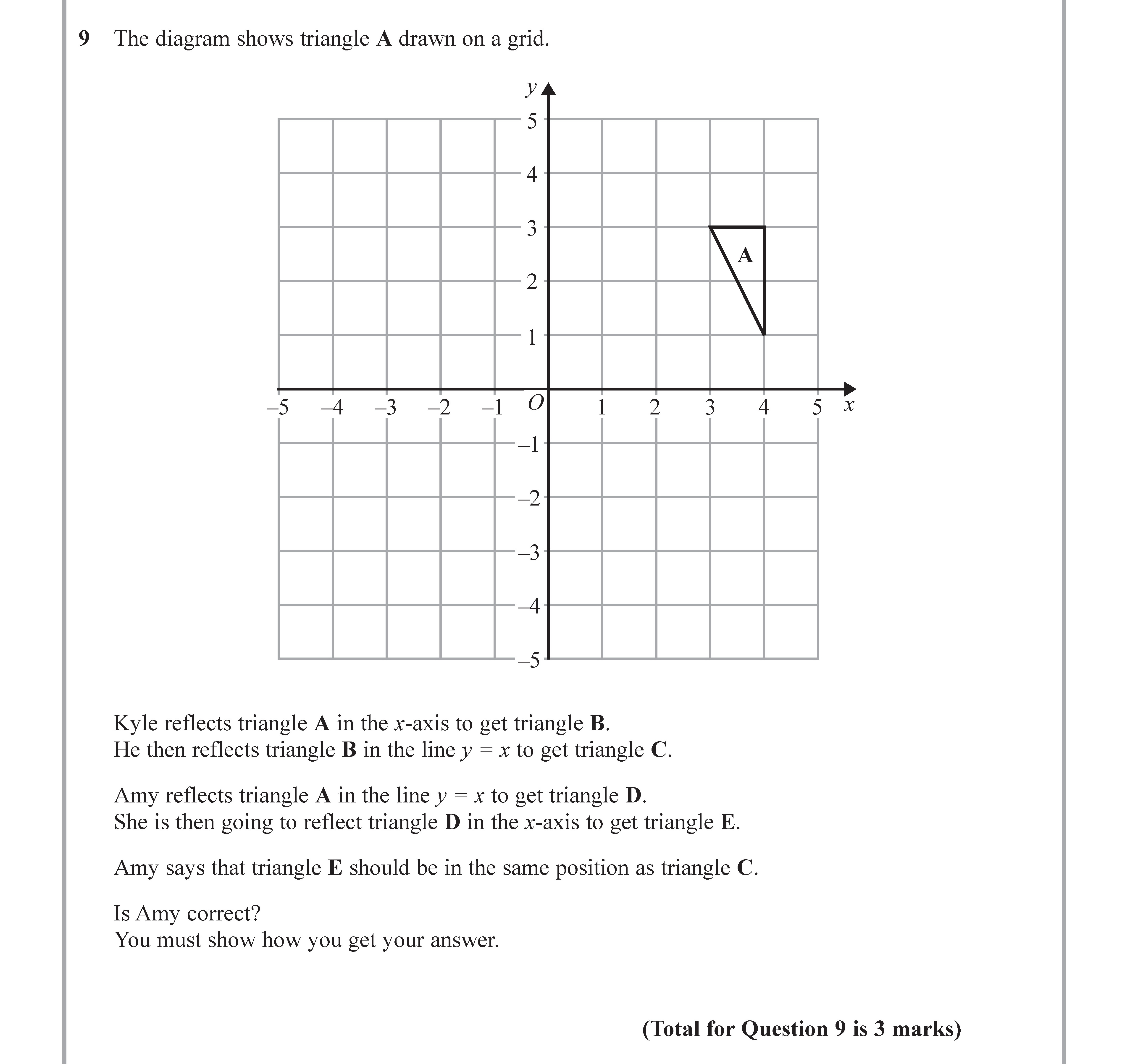 The-diagram-shows-triangle-A-drawn-on-a-grid-Edexcel-GCSE Maths-Question 9-2017-Paper 2.png