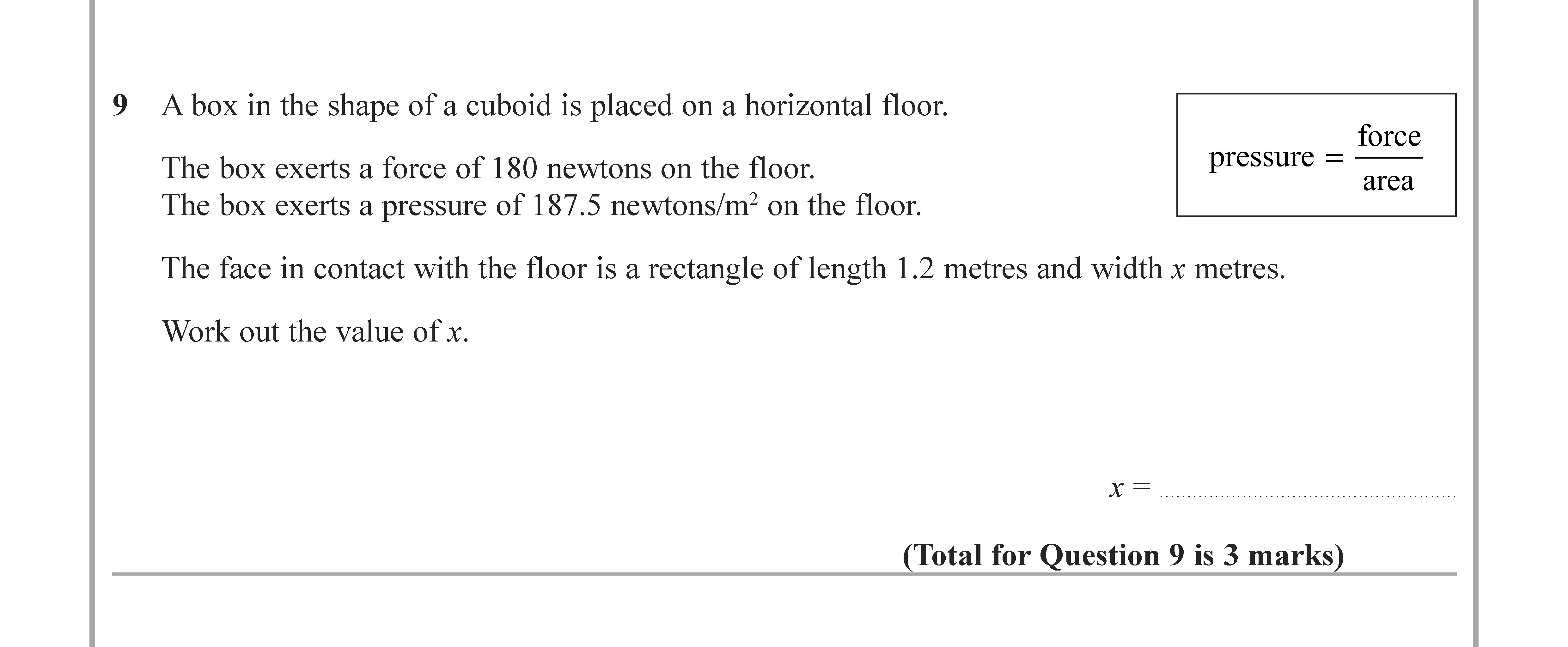 A-box-in-the-shape-of-a-cuboid-is-placed-on-a-horizontal-floor-Edexcel-GCSE Maths-Question 10-2022-Paper 2.png
