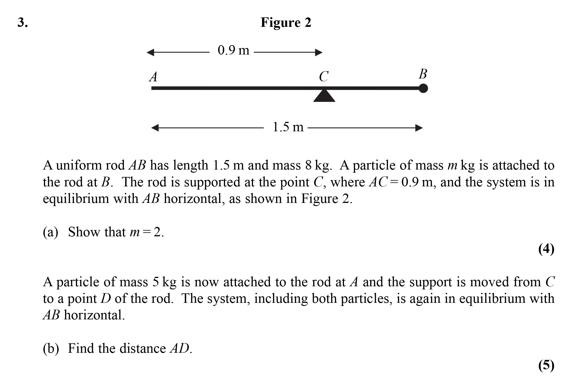A-uniform-rod-AB-has-length-1.5-m-and-mass-8-kg-Edexcel-A-Level Maths Mechanics-Question 3-2007-Paper 1.png
