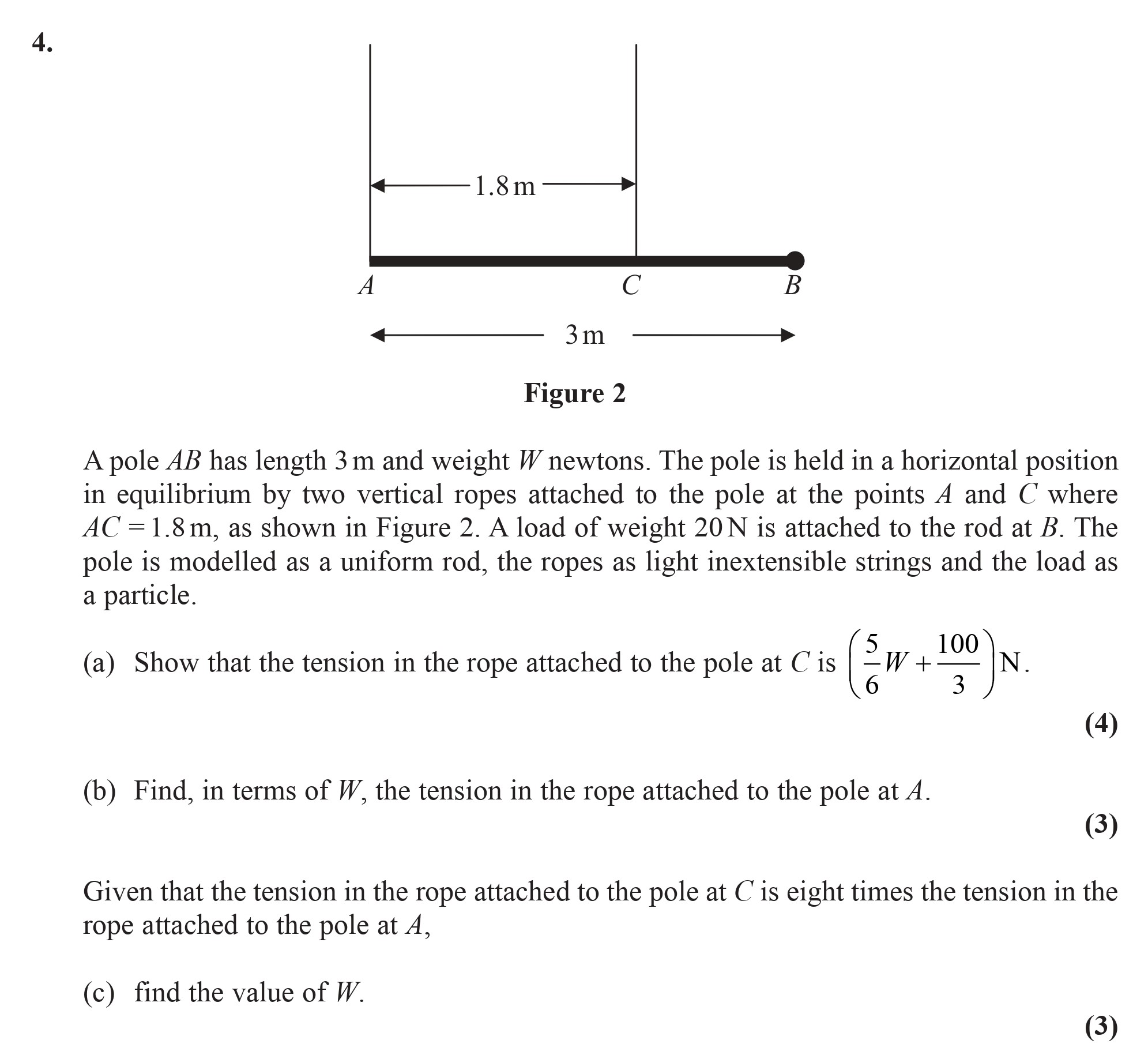 A-pole-AB-has-length-3-m-and-weight-W-newtons-Edexcel-A-Level Maths Mechanics-Question 4-2010-Paper 1.png