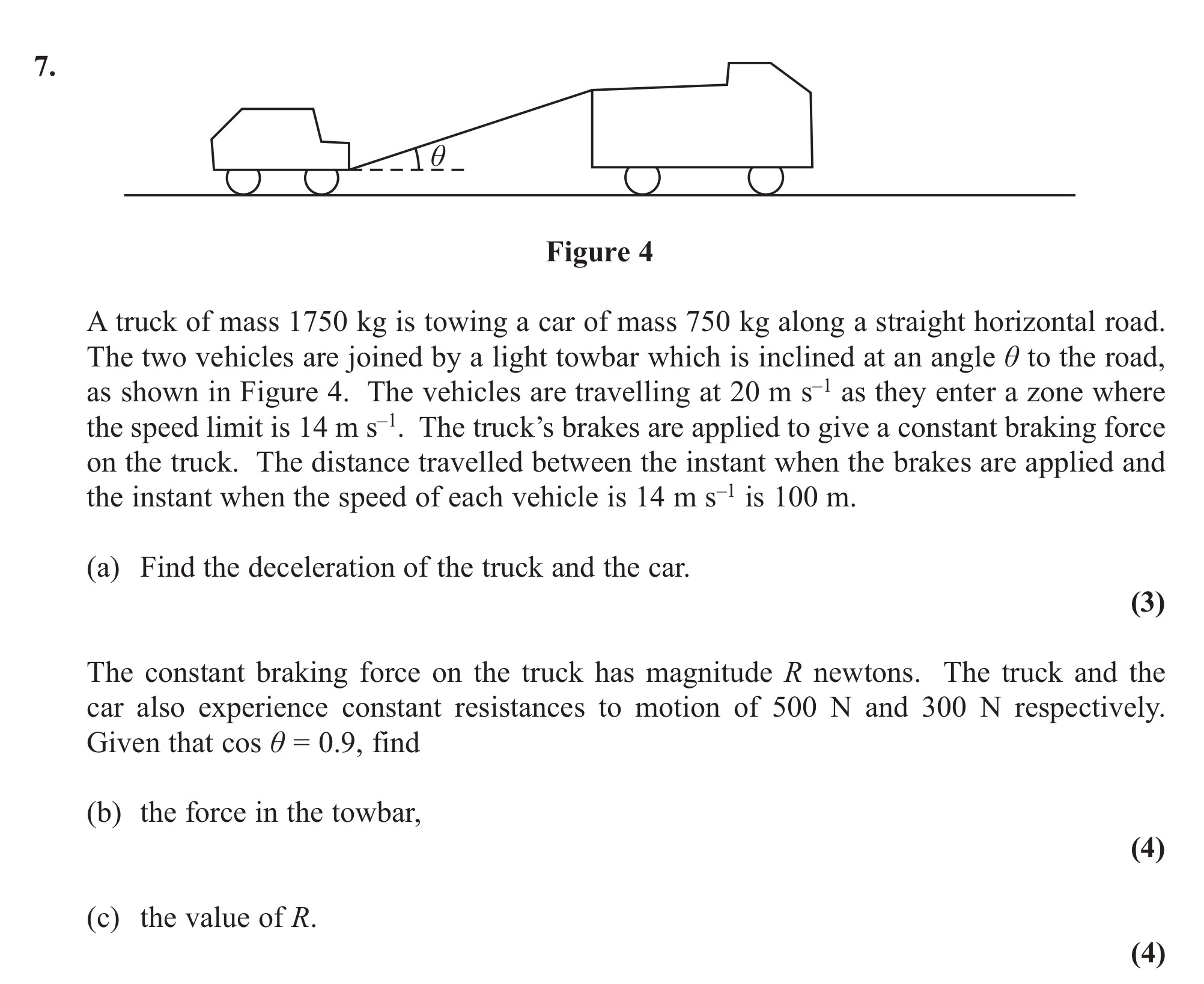 A-truck-of-mass-1750-kg-is-towing-a-car-of-mass-750-kg-along-a-straight-horizontal-road-Edexcel-A-Level Maths Mechanics-Question 7-2013-Paper 1.png