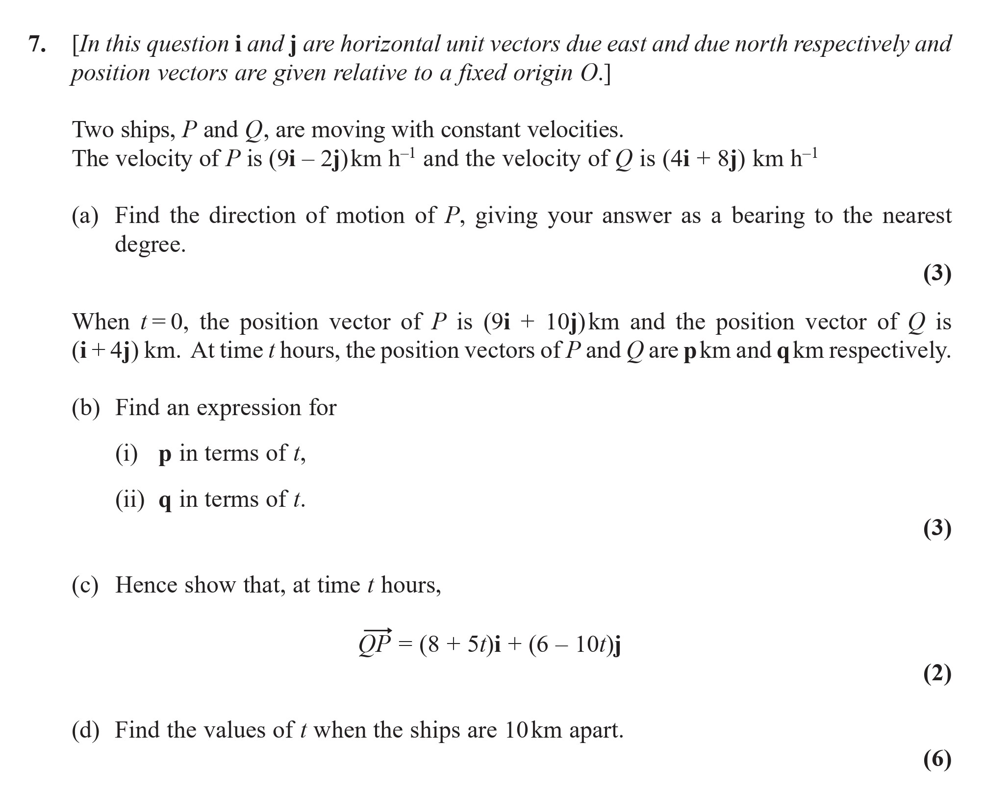 Two-ships,-P-and-Q,-are-moving-with-constant-velocities-Edexcel-A-Level Maths Mechanics-Question 7-2017-Paper 1.png