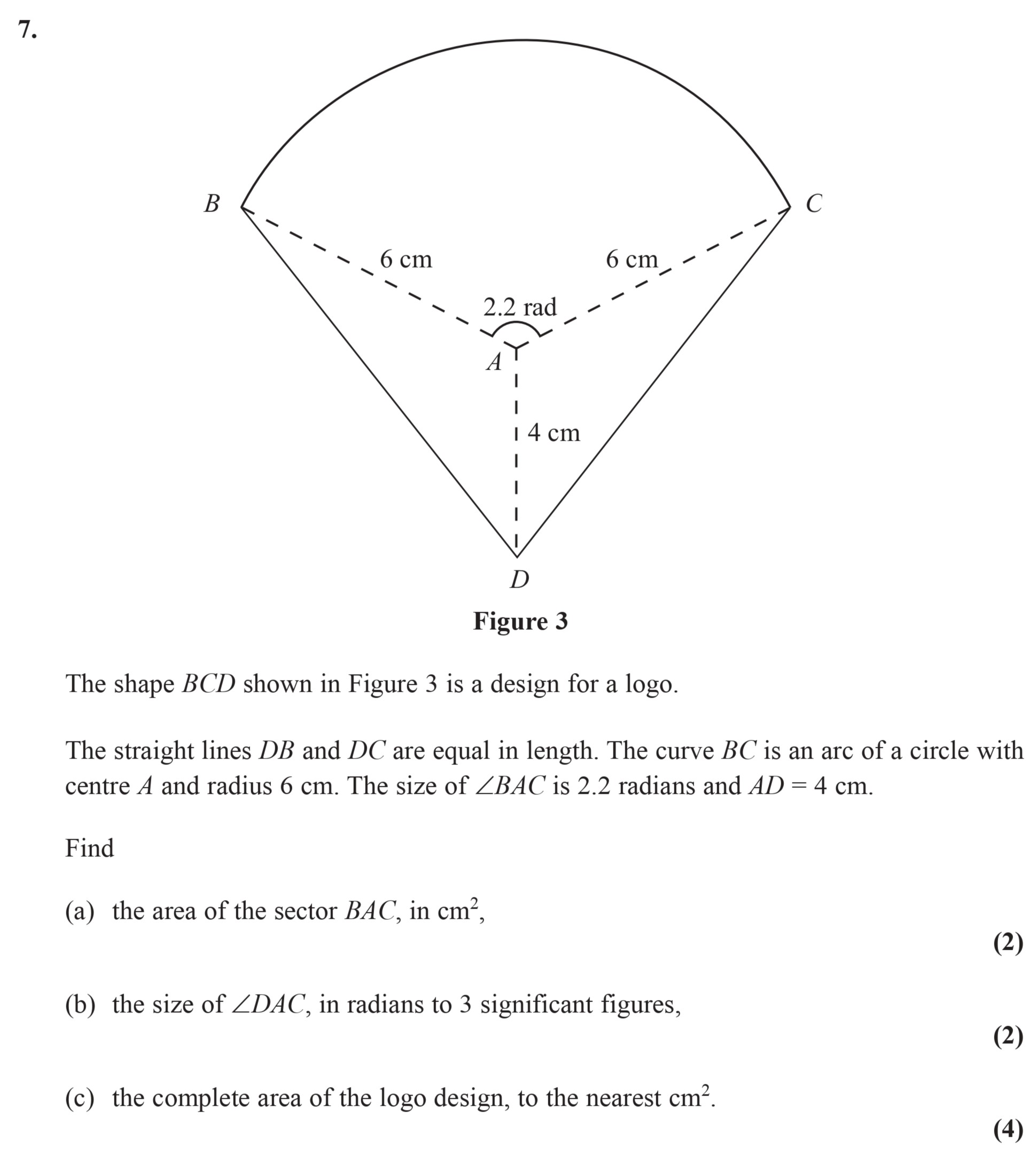 The-shape-BCD-shown-in-Figure-3-is-a-design-for-a-logo-Edexcel-A-Level Maths Pure-Question 9-2009-Paper 2.png