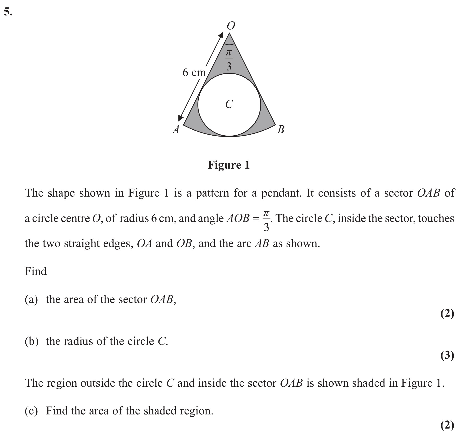 The-shape-shown-in-Figure-1-is-a-pattern-for-a-pendant-Edexcel-A-Level Maths Pure-Question 7-2011-Paper 2.png