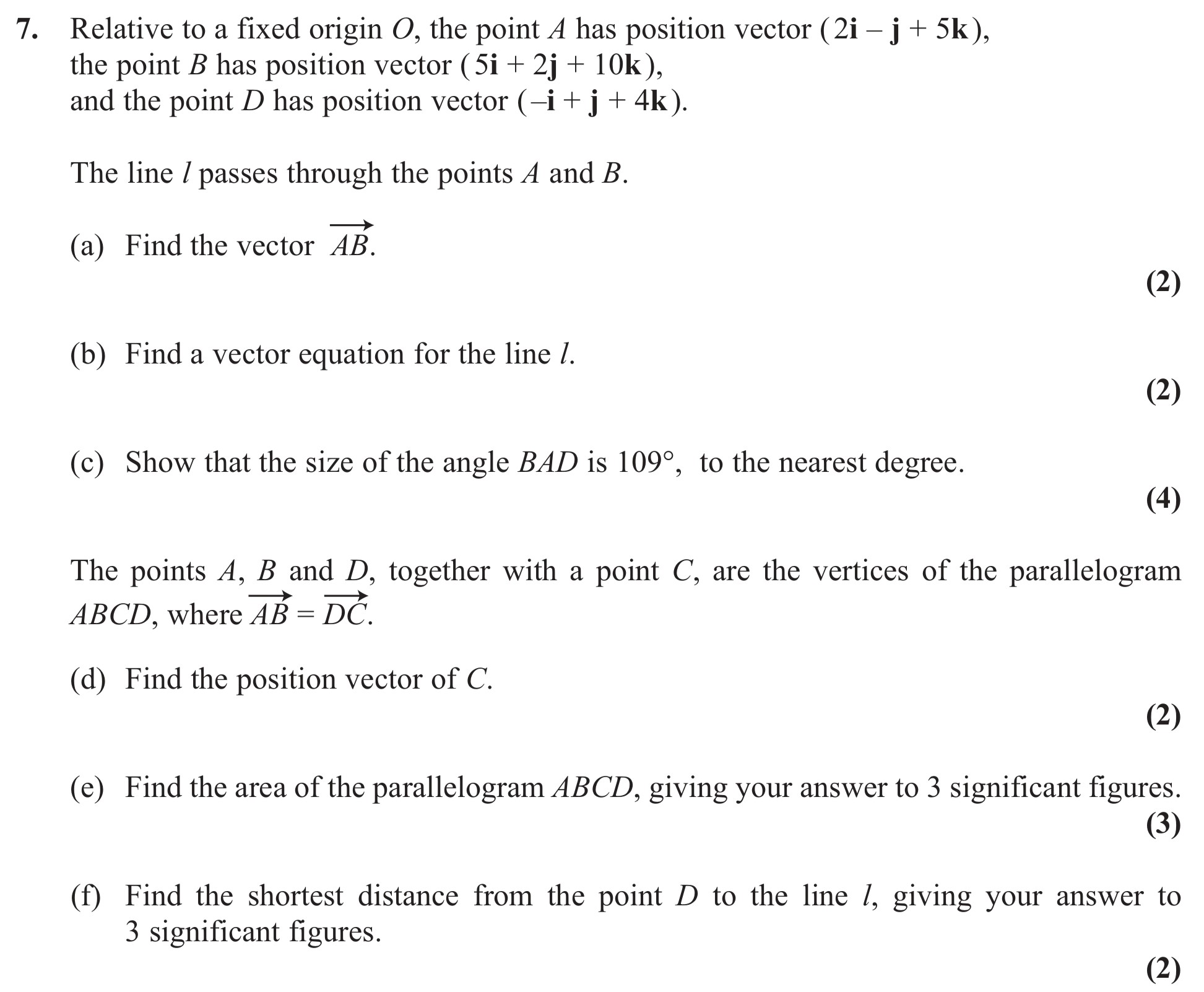 Relative-to-a-fixed-origin-O,-the-point-A-has-position-vector-$(2i---j-+-5k)$,---the-point-B-has-position-vector-$(5i-+-2j-+-10k)$,---and-the-point-D-has-position-vector-$(-i-+-j-+-4k)$-Edexcel-A-Level Maths Pure-Question 8-2012-Paper 8.png