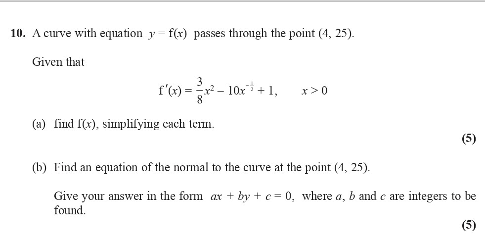 A-curve-with-equation-$y-=-f(x)$-passes-through-the-point-(4,-25)-Edexcel-A-Level Maths Pure-Question 3-2014-Paper 1.png