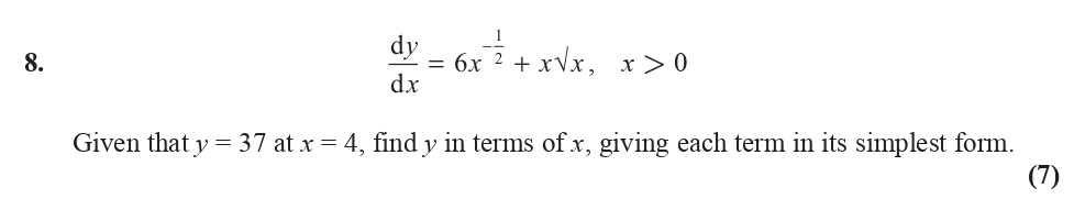 Given-that-\(-y-=-37-\)-at-\(-x-=-4-\),-find-\(-y-\)-in-terms-of-\(-x-\),-giving-each-term-in-its-simplest-form.-Edexcel-A-Level Maths Pure-Question 9-2014-Paper 2.png
