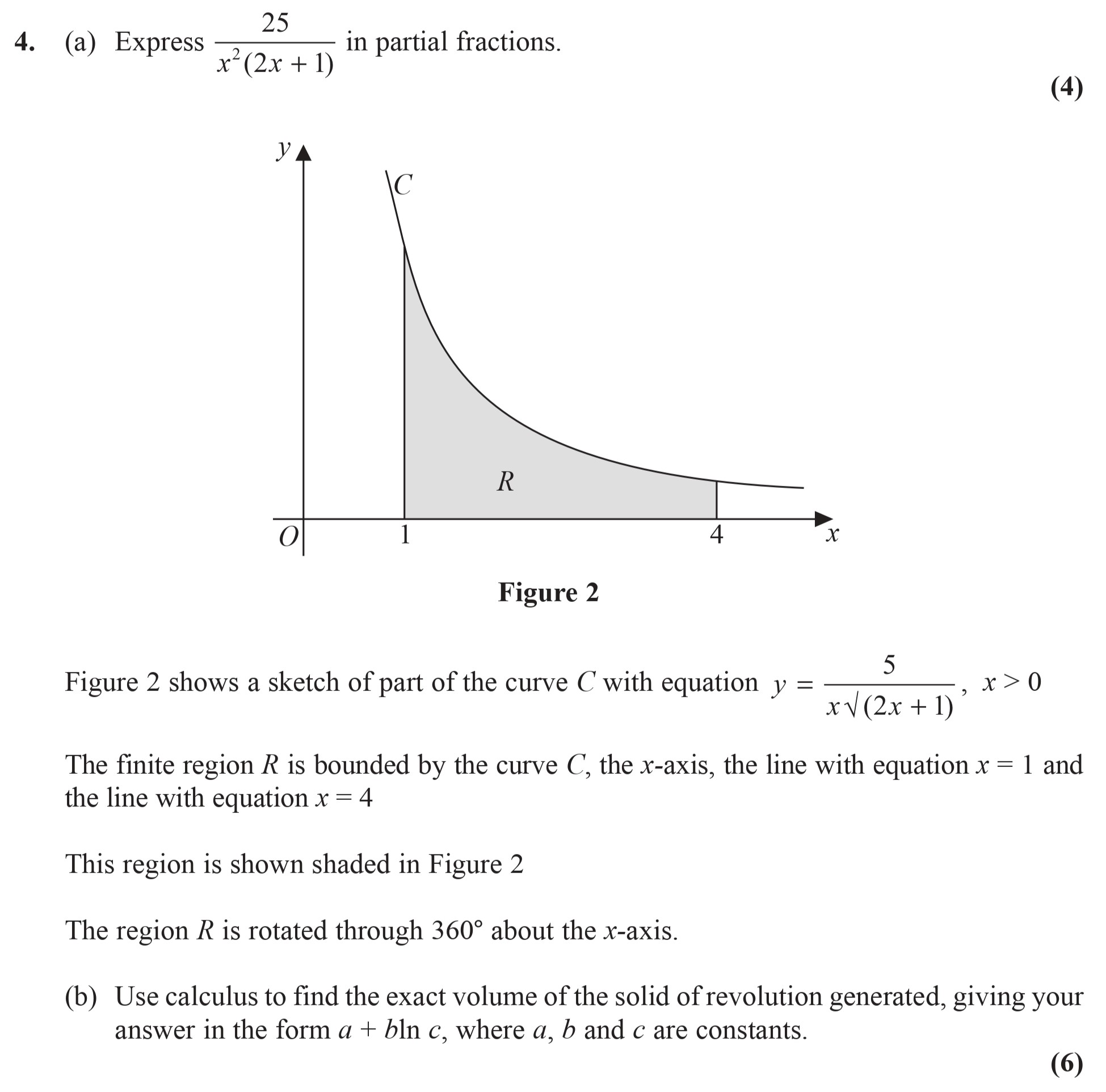 4.-(a)-Express---$$\frac{25}{x^2(2x-+-1)}$$--in-partial-fractions-Edexcel-A-Level Maths Pure-Question 7-2014-Paper 8.png