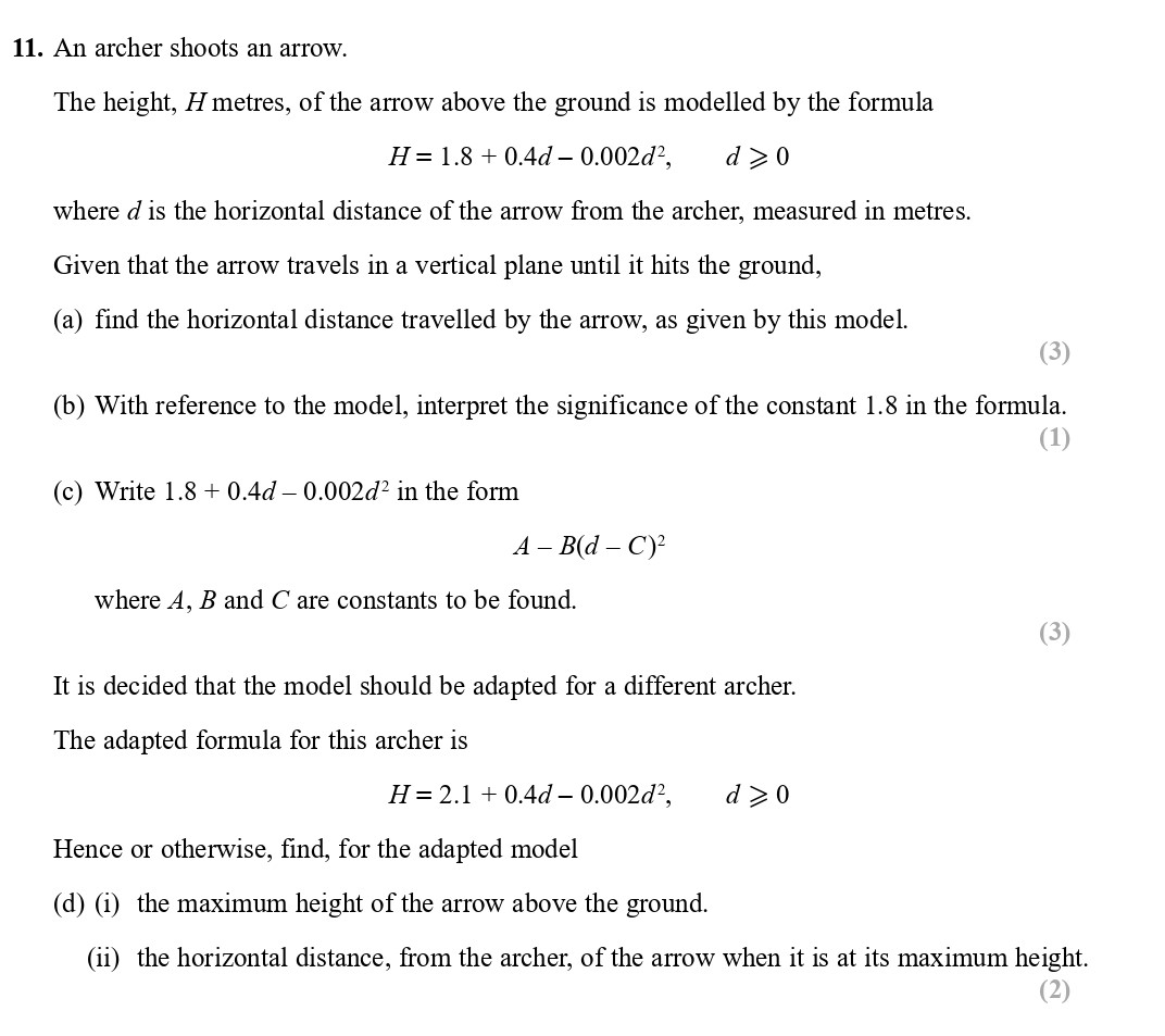An-archer-shoots-an-arrow-Edexcel-A-Level Maths Pure-Question 12-2017-Paper 1.png