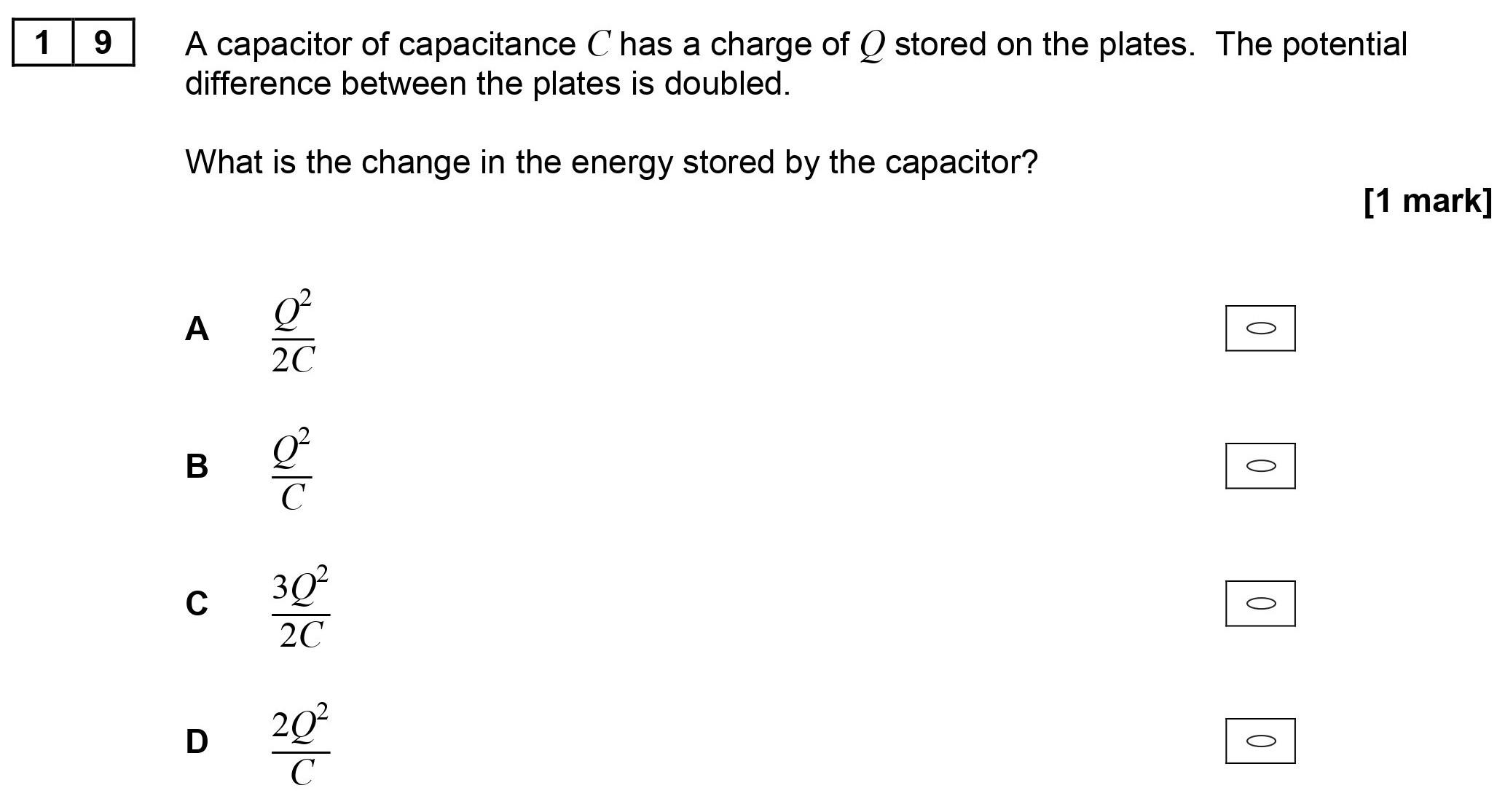 A-capacitor-of-capacitance-C-has-a-charge-of-Q-stored-on-the-plates-AQA-A-Level Physics-Question 19-2017-Paper 2.png