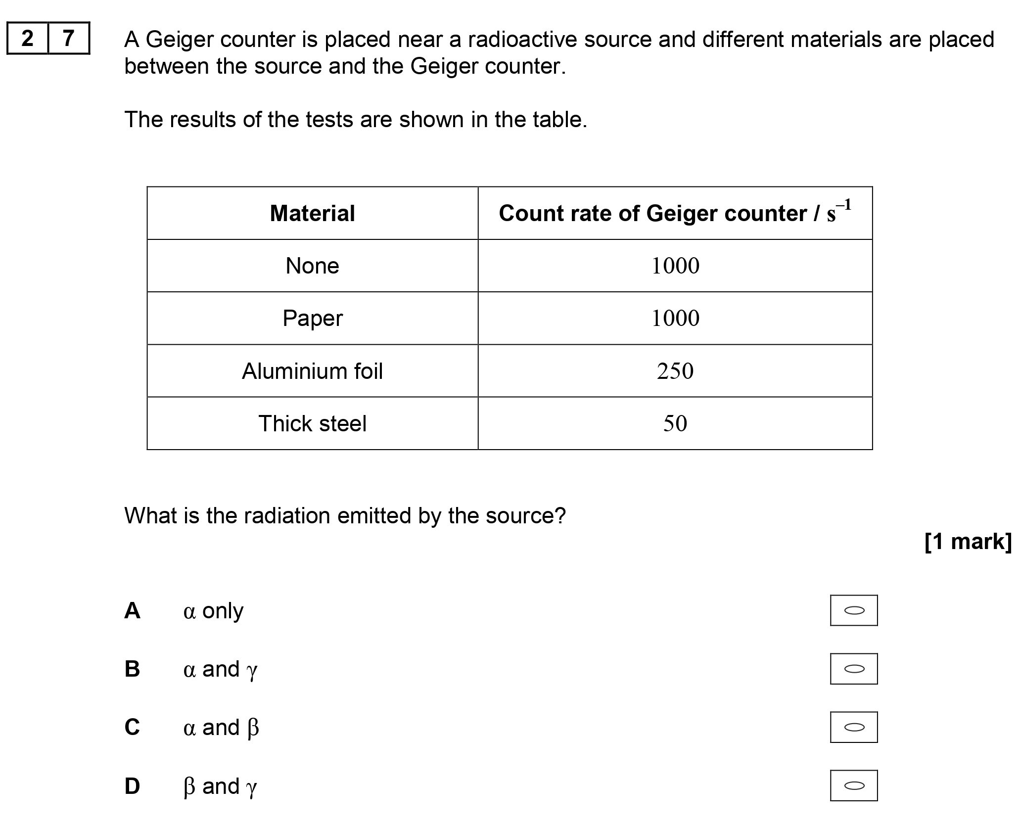 A-Geiger-counter-is-placed-near-a-radioactive-source-and-different-materials-are-placed-between-the-source-and-the-Geiger-counter-AQA-A-Level Physics-Question 27-2017-Paper 2.png