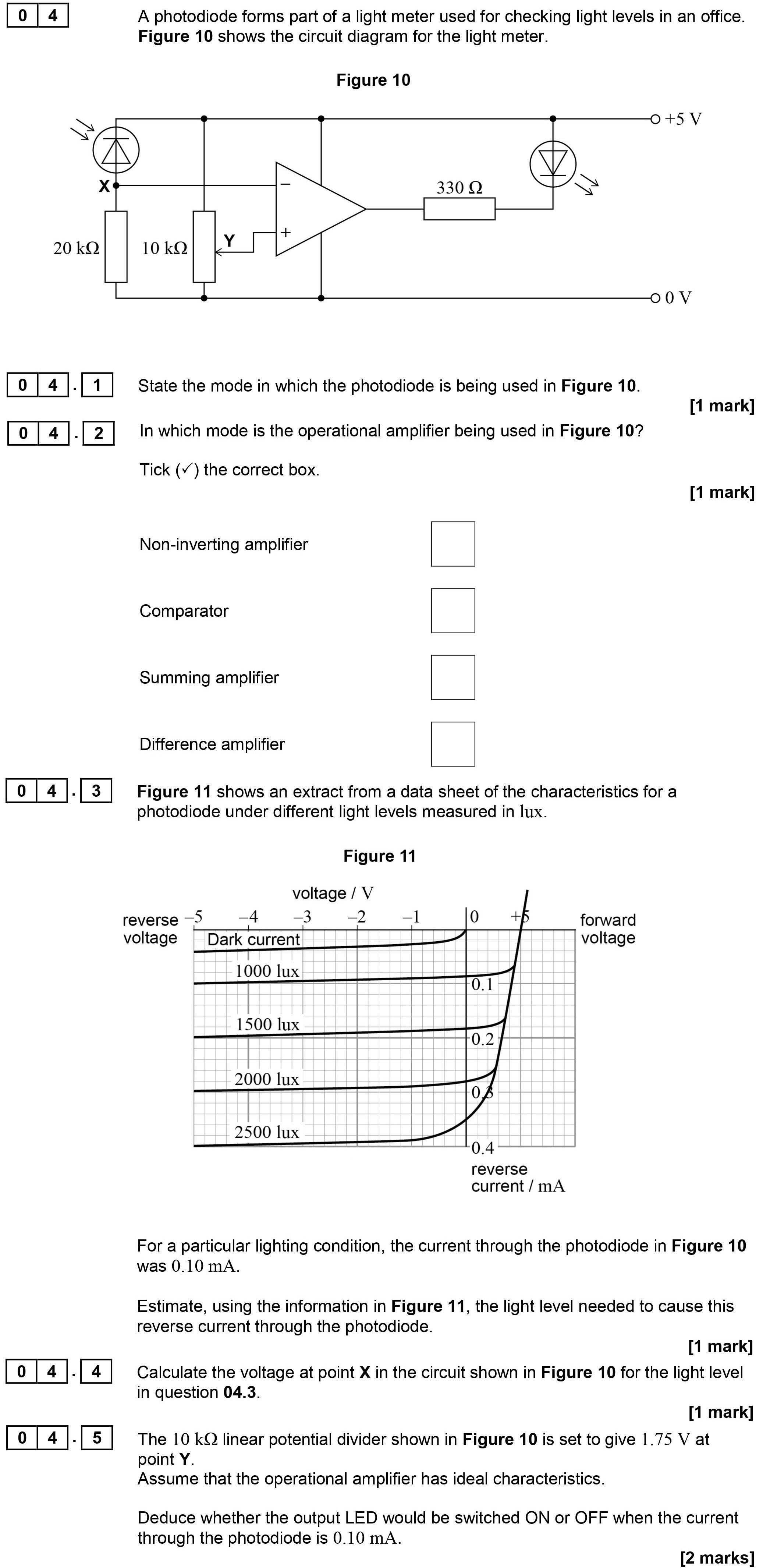 A-photodiode-forms-part-of-a-light-meter-used-for-checking-light-levels-in-an-office-AQA-A-Level Physics-Question 4-2017-Paper 8.png
