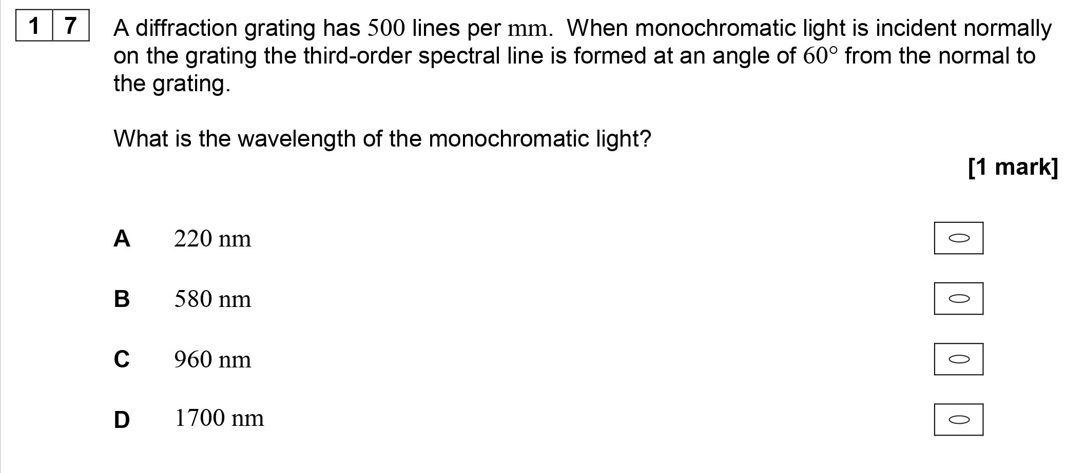 A-diffraction-grating-has-500-lines-per-mm-AQA-A-Level Physics-Question 17-2018-Paper 1.png