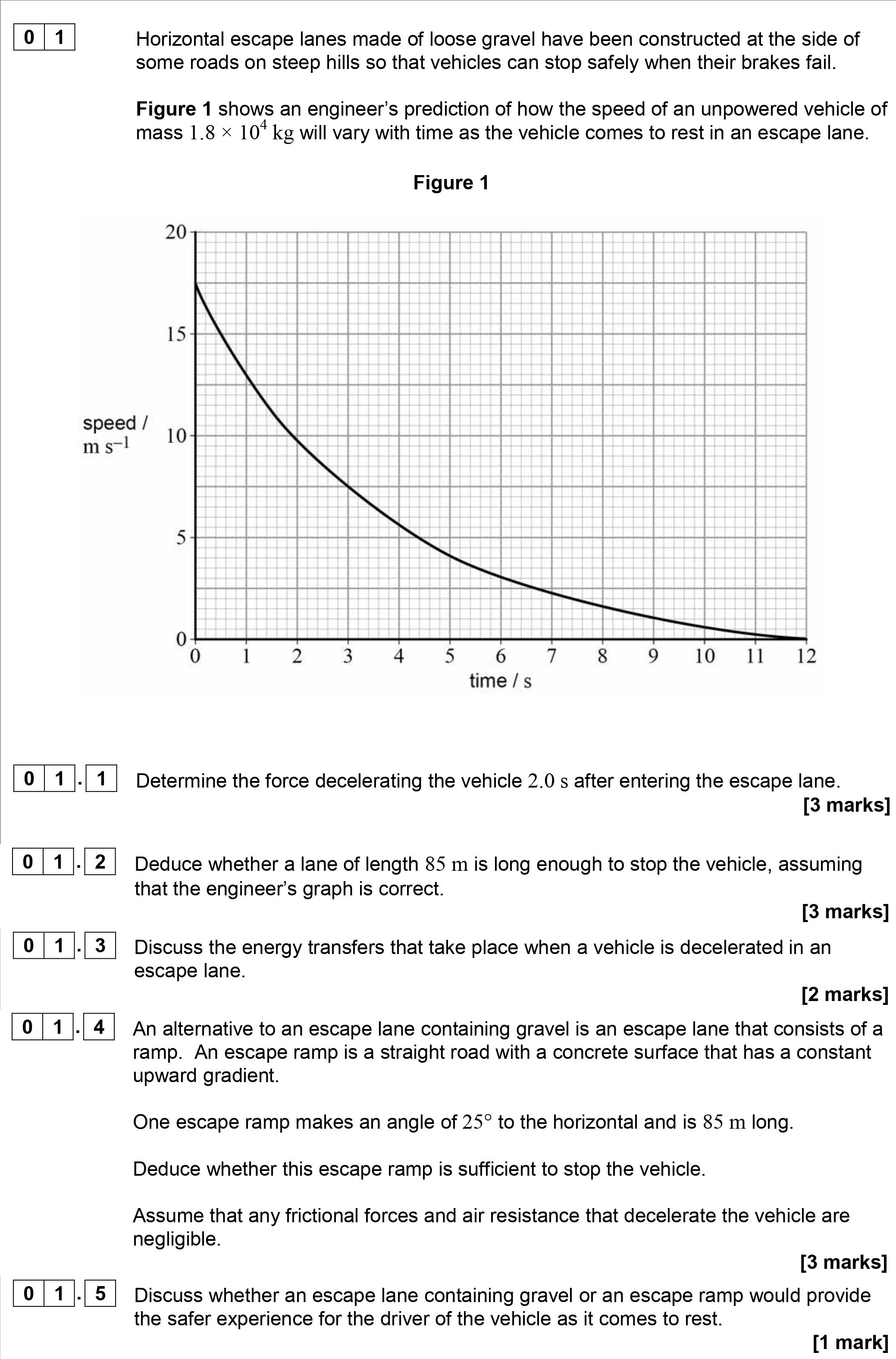 Horizontal-escape-lanes-made-of-loose-gravel-have-been-constructed-at-the-side-of-some-roads-on-steep-hills-so-that-vehicles-can-stop-safely-when-their-brakes-fail-AQA-A-Level Physics-Question 1-2018-Paper 1.png