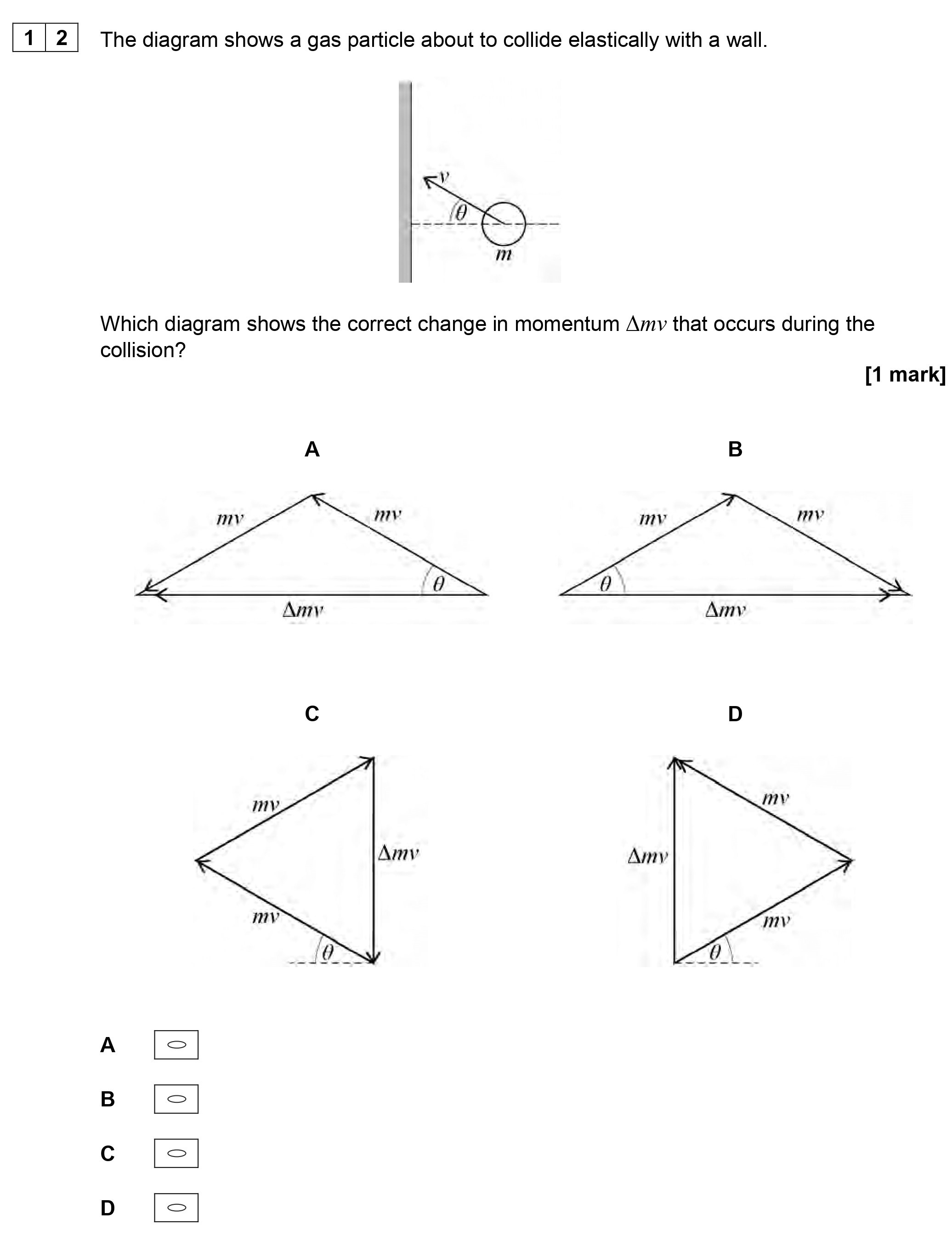 The-diagram-shows-a-gas-particle-about-to-collide-elastically-with-a-wall-AQA-A-Level Physics-Question 12-2018-Paper 2.png