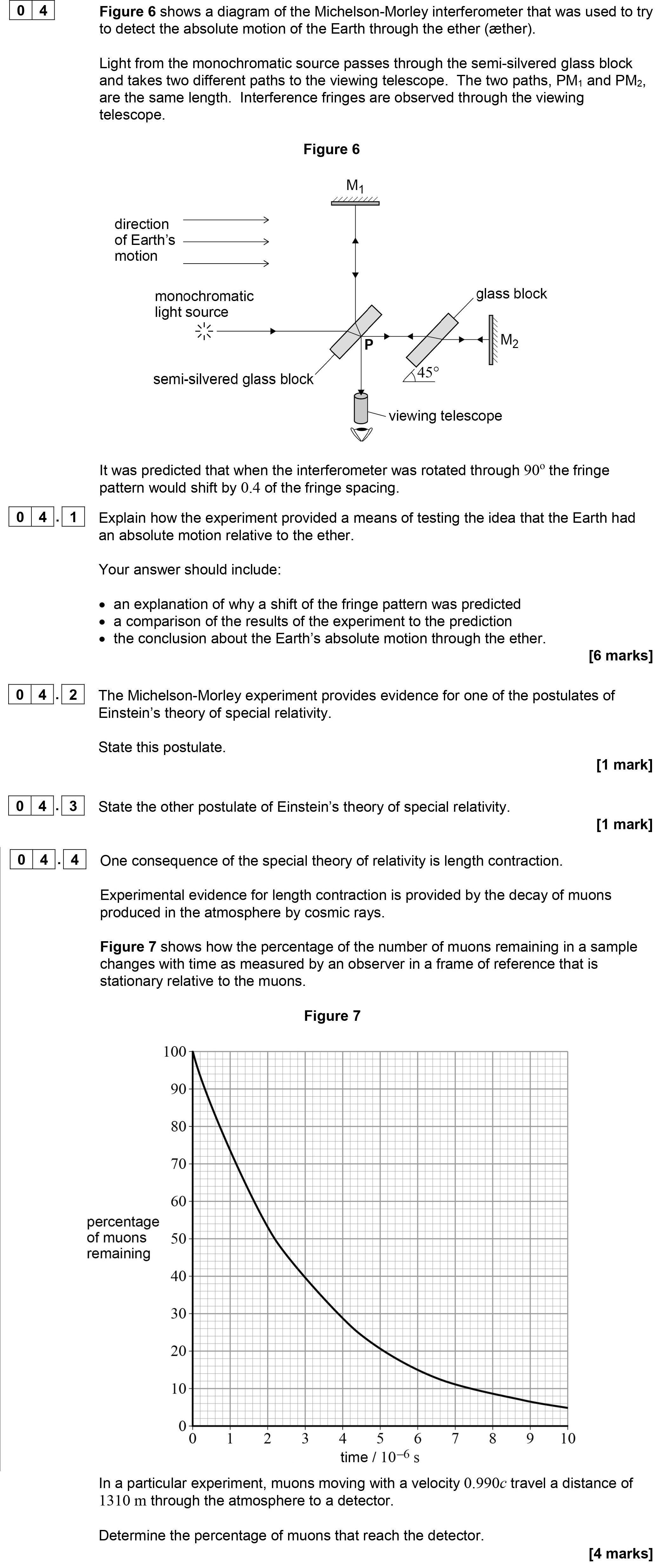 Figure-6-shows-a-diagram-of-the-Michelson-Morley-interferometer-that-was-used-to-try-to-detect-the-absolute-motion-of-the-Earth-through-the-ether-(either)-AQA-A-Level Physics-Question 4-2018-Paper 7.png