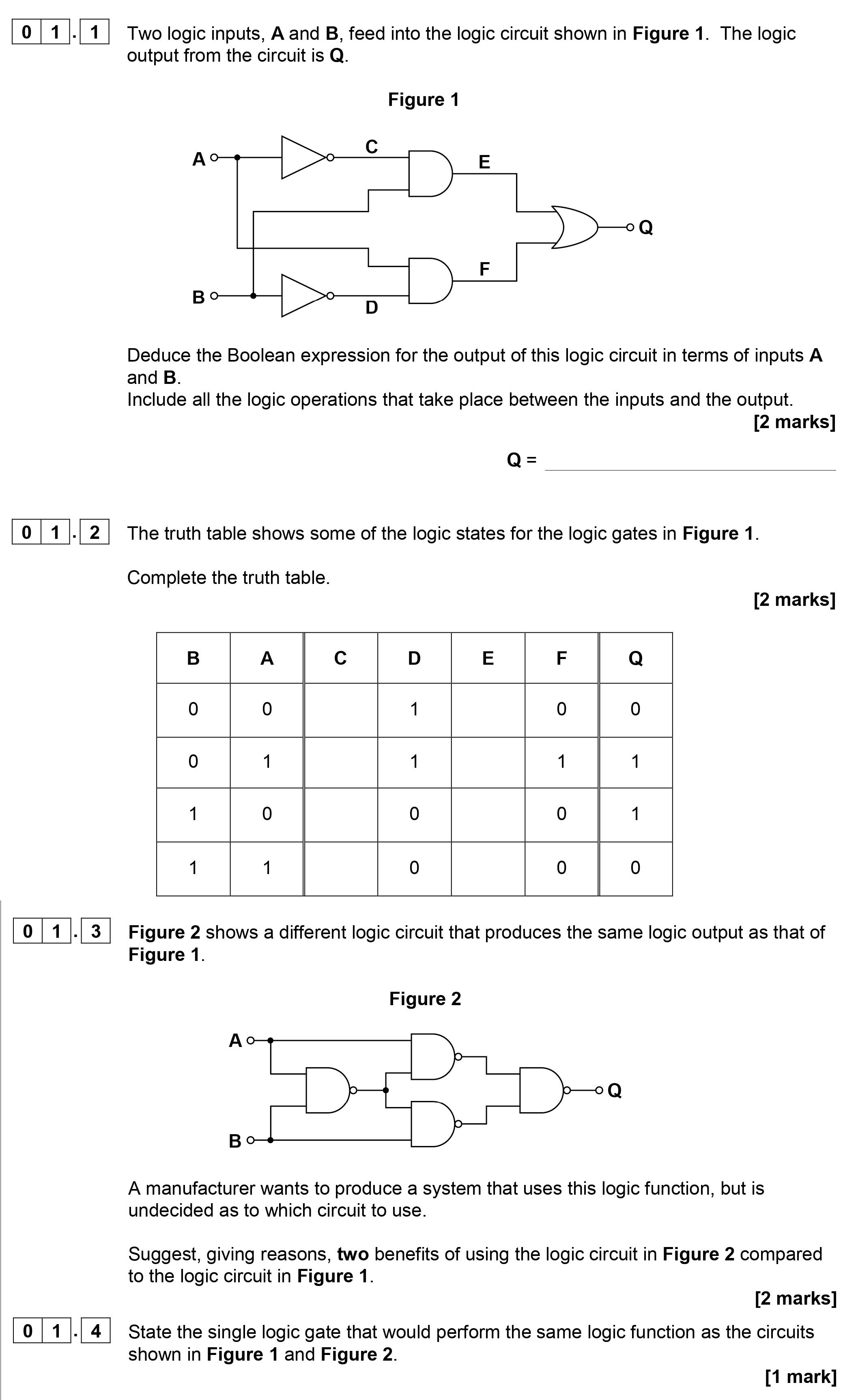 Two-logic-inputs,-A-and-B,-feed-into-the-logic-circuit-shown-in-Figure-1-AQA-A-Level Physics-Question 1-2018-Paper 8.png