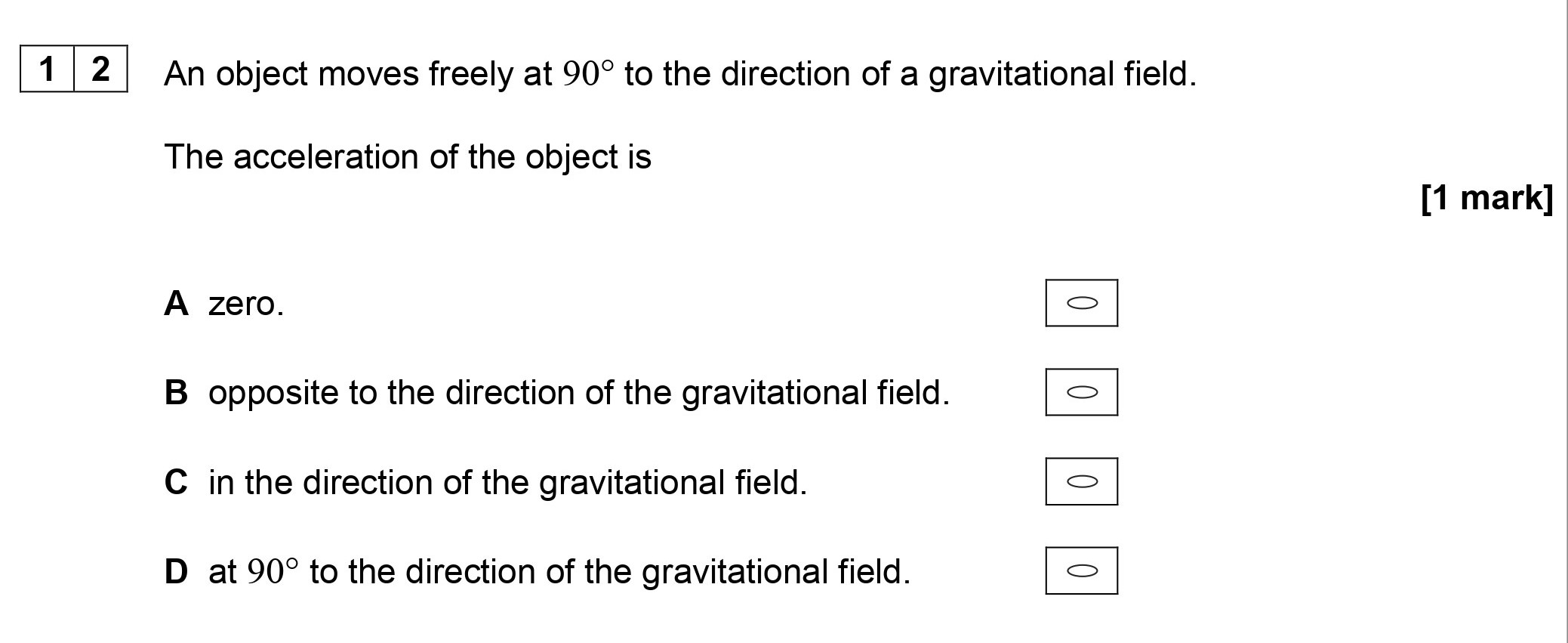 An-object-moves-freely-at-90°-to-the-direction-of-a-gravitational-field-AQA-A-Level Physics-Question 12-2019-Paper 2.png