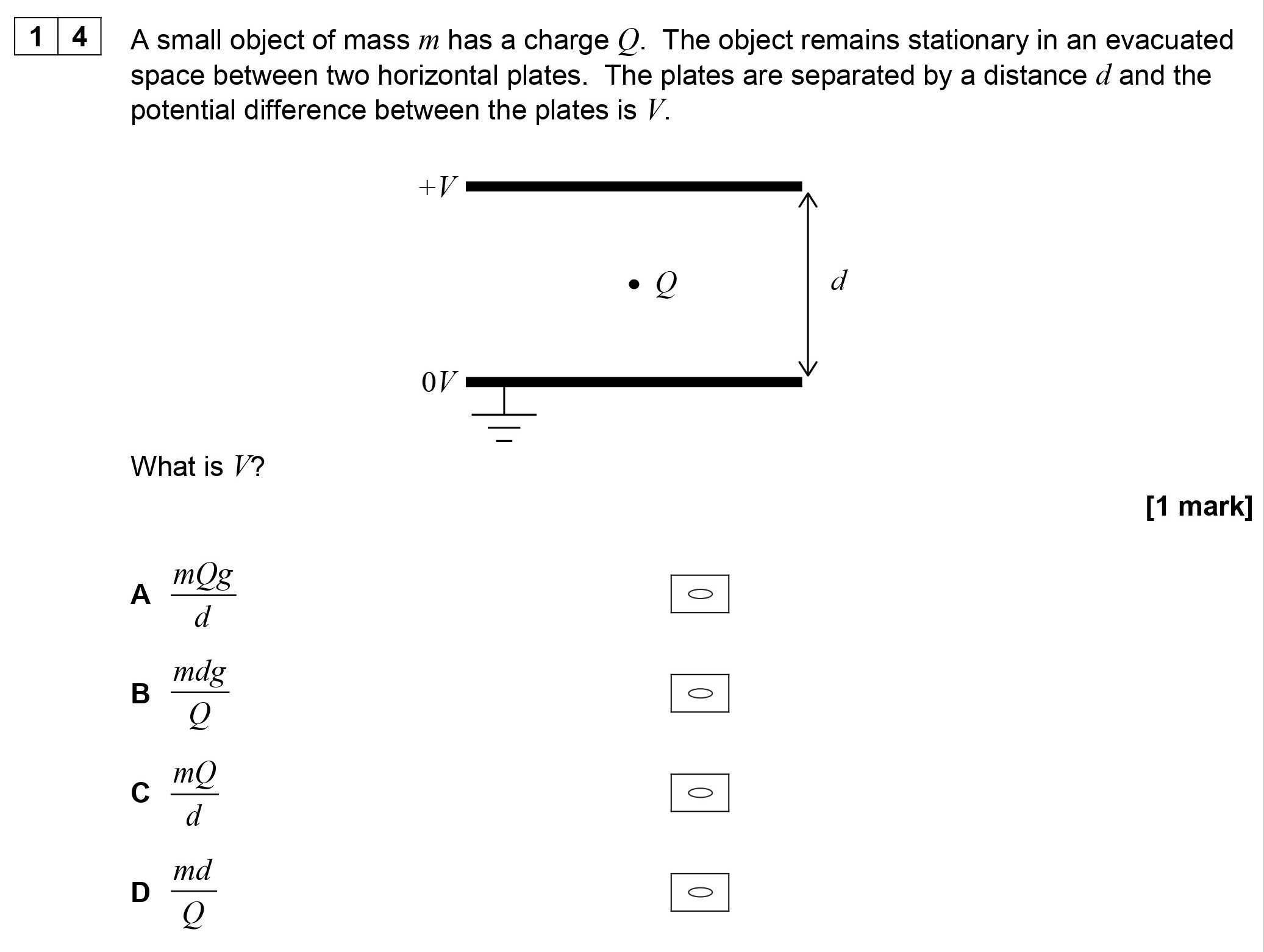 A-small-object-of-mass-$m$-has-a-charge-$Q$-AQA-A-Level Physics-Question 14-2019-Paper 2.png