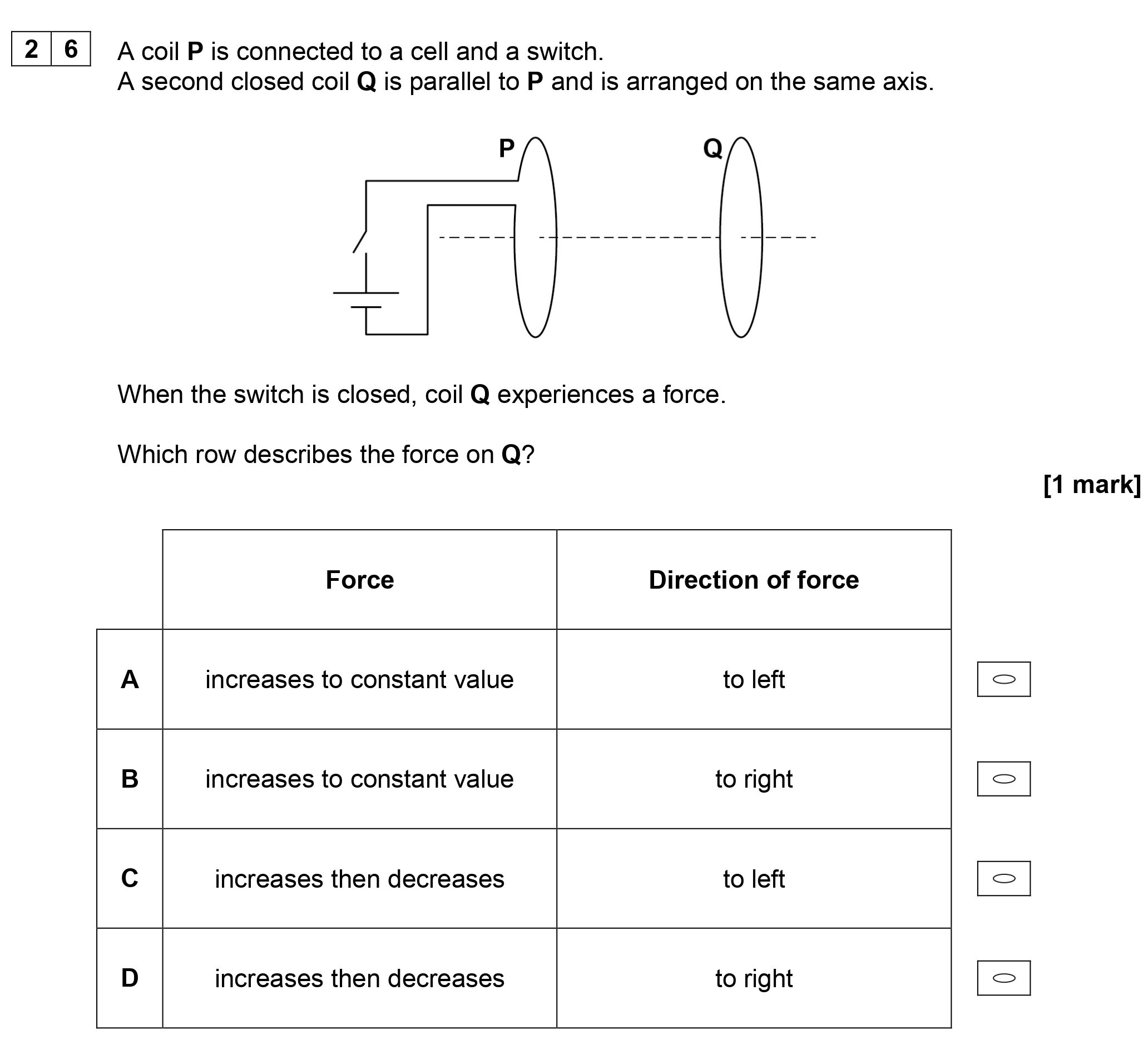 A-coil-P-is-connected-to-a-cell-and-a-switch-AQA-A-Level Physics-Question 26-2019-Paper 2.png