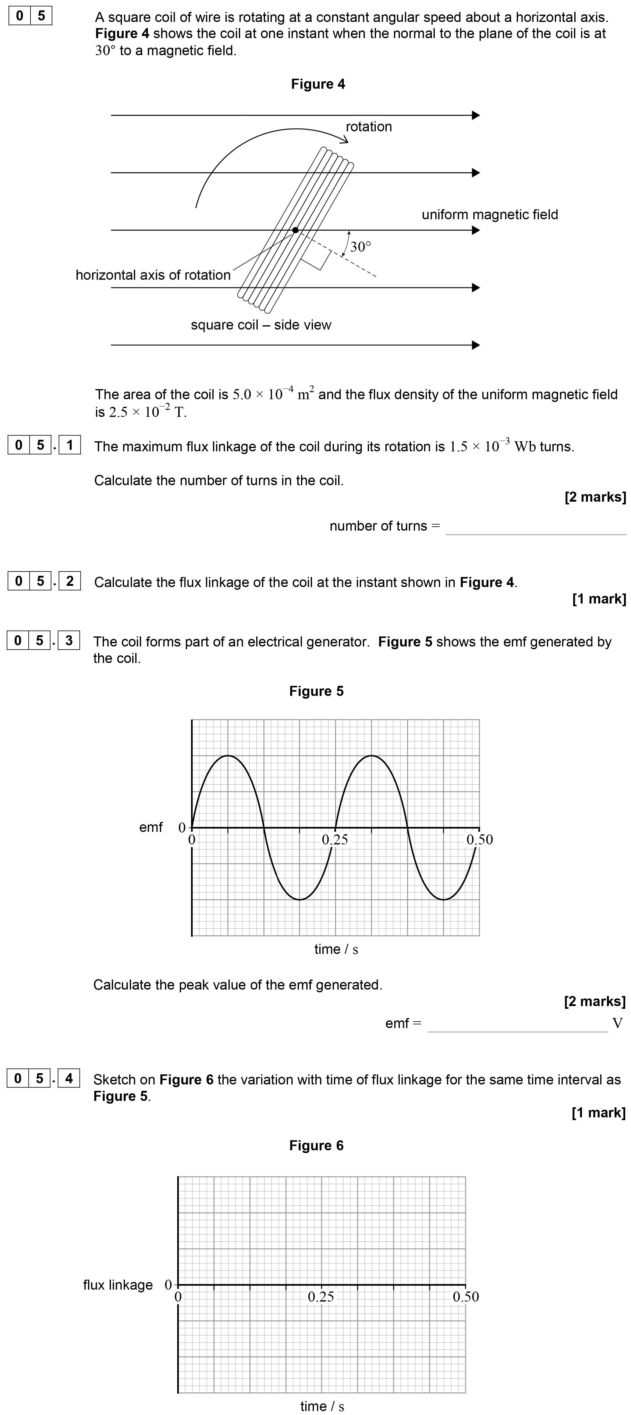 A-square-coil-of-wire-is-rotating-at-a-constant-angular-speed-about-a-horizontal-axis-AQA-A-Level Physics-Question 5-2019-Paper 2.png