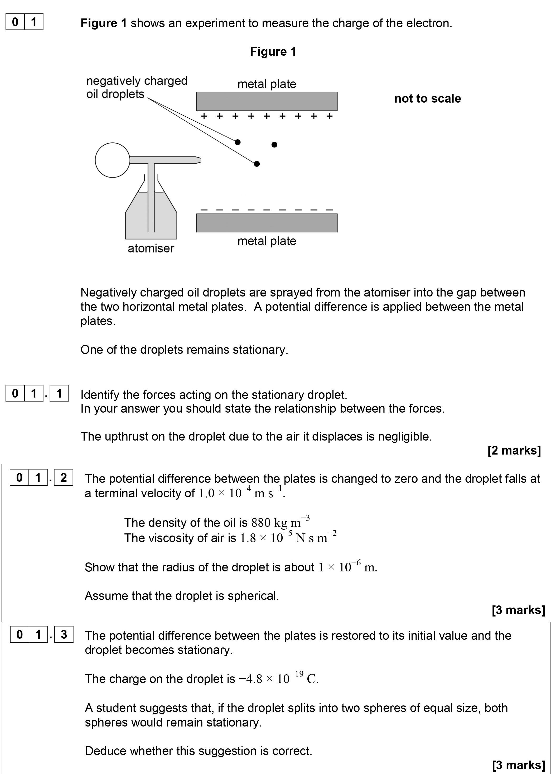 Figure-1-shows-an-experiment-to-measure-the-charge-of-the-electron-AQA-A-Level Physics-Question 1-2019-Paper 7.png