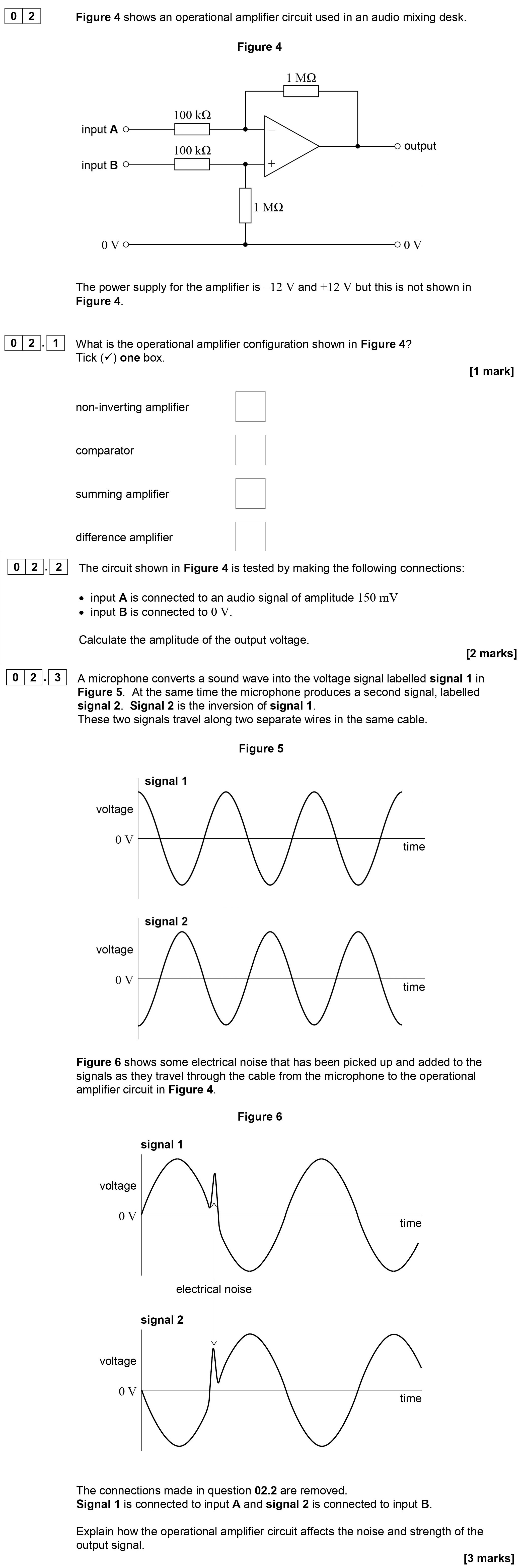 Figure-4-shows-an-operational-amplifier-circuit-used-in-an-audio-mixing-desk-AQA-A-Level Physics-Question 2-2019-Paper 8.png