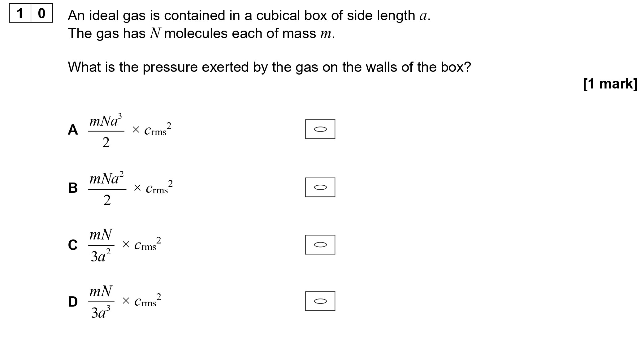 An-ideal-gas-is-contained-in-a-cubical-box-of-side-length-$a$-AQA-A-Level Physics-Question 10-2020-Paper 2.png