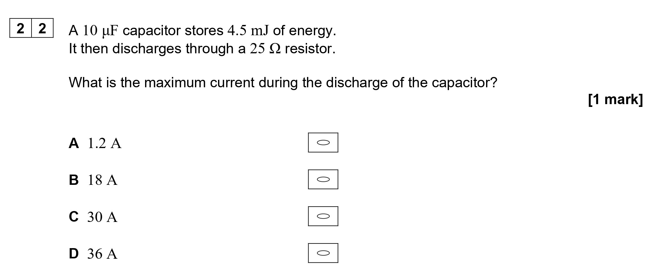 A-10-μF-capacitor-stores-4.5-mJ-of-energy-AQA-A-Level Physics-Question 22-2020-Paper 2.png
